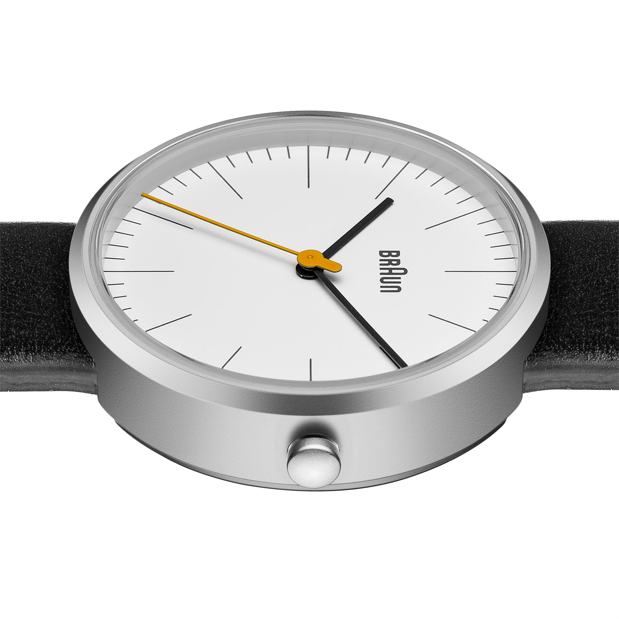 Braun Classic Quarz Weiß Zifferblatt Schwarzes Lederarmband Damen Uhr BN0173WHBKL