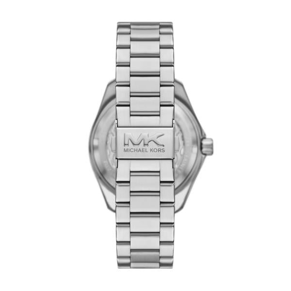 Silver Michael Kors watch on a white background