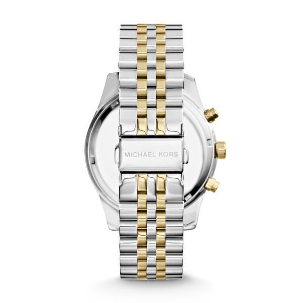 Michael Kors Lexington Chronograph Silver Dial Steel Strap Men's Watch MK8344