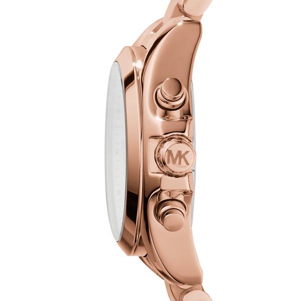 Michael Kors Mini Bradshaw Chronograph Rose Gold Dial Steel Strap Women's Watch MK5799