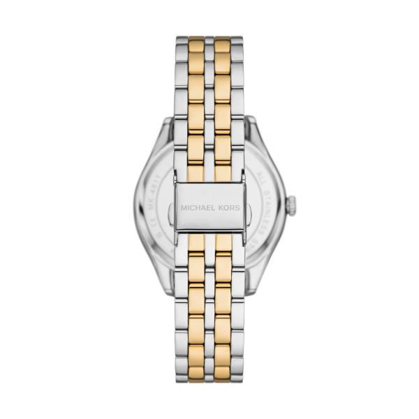 Michael Kors Harlowe Zweifarbiges Edelstahl Silbernes Zifferblatt Damenuhr MK4811