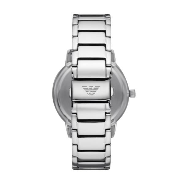Emporio Armani Ruggero 43mm Black Dial Steel Mens Quartz Watch AR11310