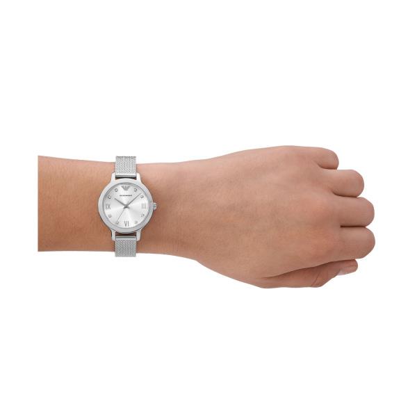 Emporio Armani Cleo 32mm Silber Zifferblatt Stahl Damen Quarz Uhr AR11584