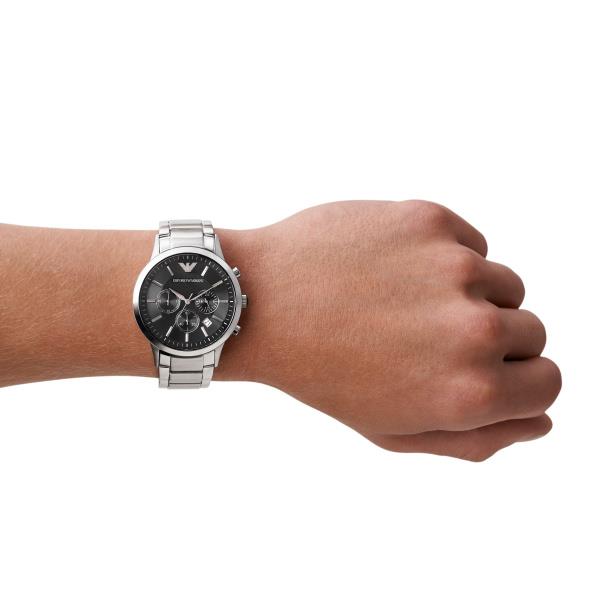 Emporio Armani Renato 43mm Chronograph Black Dial Mens Quartz Watch AR2434