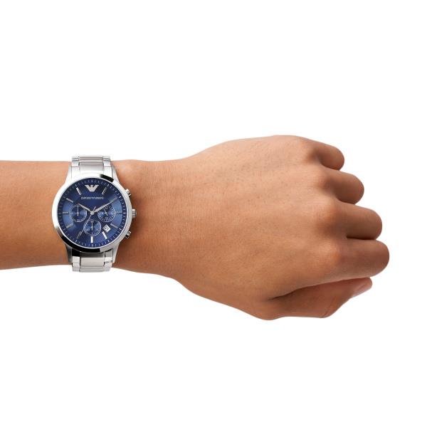 Emporio Armani Renato 43mm Chronograph Blue Dial Mens Quartz Watch AR2448