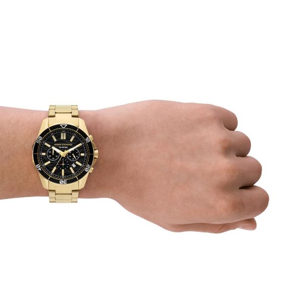 Armani Exchange Spencer 44mm Chronograph Black Dial Steel Mens Quartz Watch AX1958