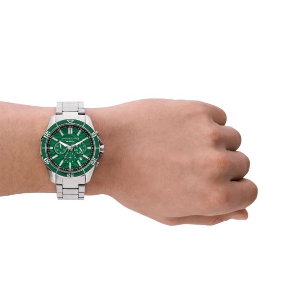 Armani Exchange Spencer 44mm Chronograph Grünes Zifferblatt Stahl Herren Quarz Uhr AX1957