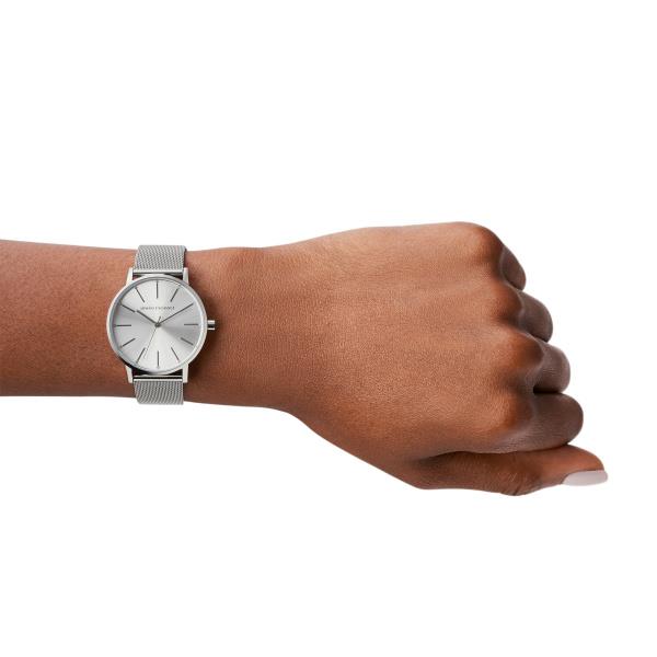 Armani Exchange Lola 36mm Silbernes Zifferblatt Stahl Damen Quarz Uhr AX5535
