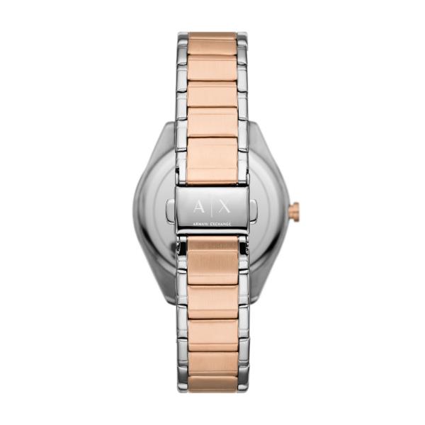 Armani Exchange Lady Giacomo 38mm Chronograph Weißes Zifferblatt Stahl Damen Quarz Uhr AX5662