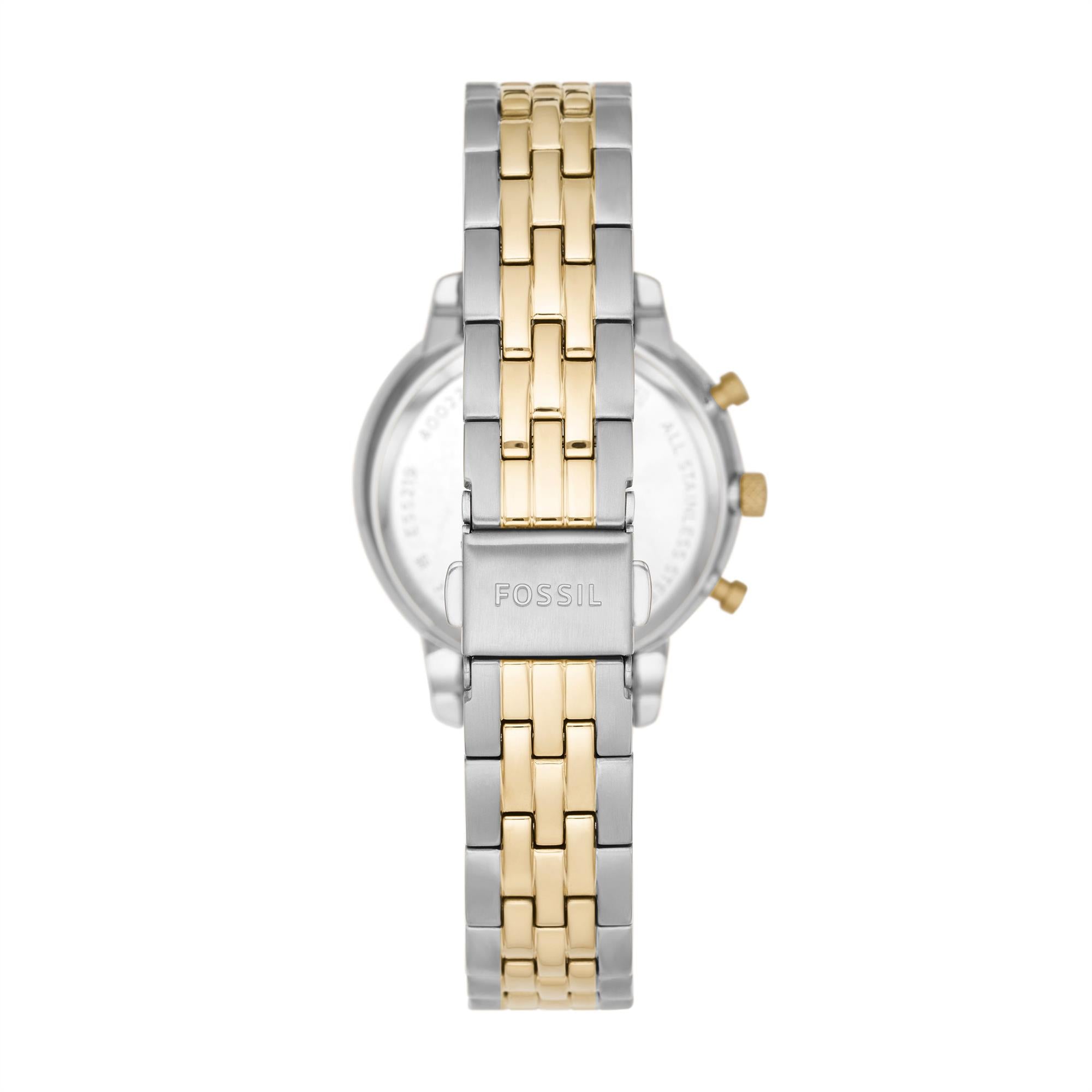 Fossil Neutra 36mm Chronograph White Dial Steel Ladies Quartz Watch ES5216