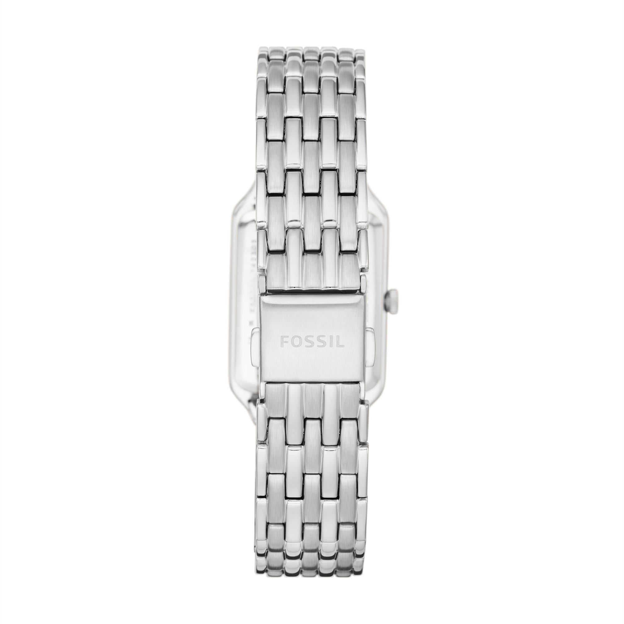 Fossil Raquel 23mm Silbernes Zifferblatt Stahl Damen Quarz Uhr ES5221