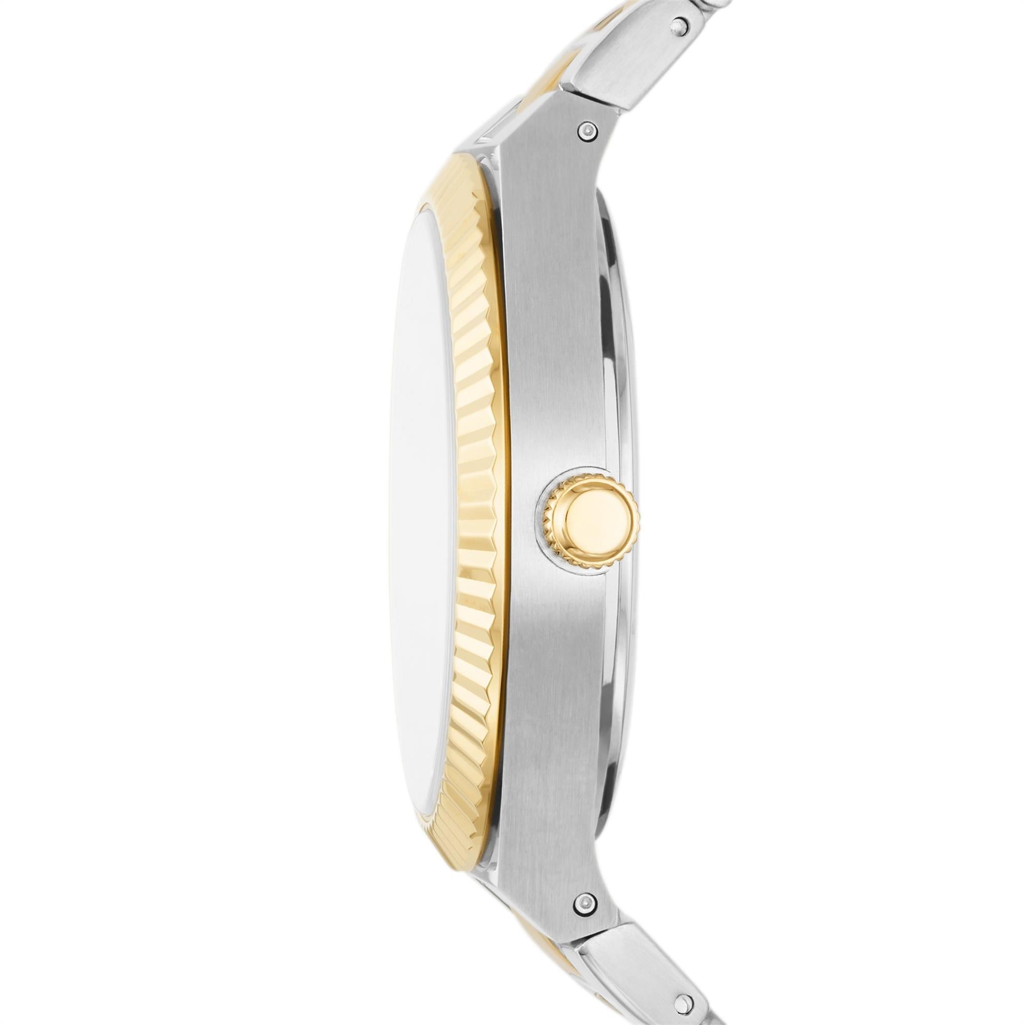 Fossil Scarlette 38mm Silver Dial Steel Ladies Quartz Watch ES5259