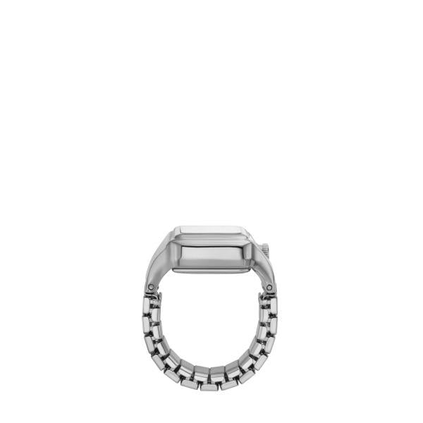 Fossil Raquel 14mm Silver Dial Steel Ladies Quartz Ring Watch ES5344