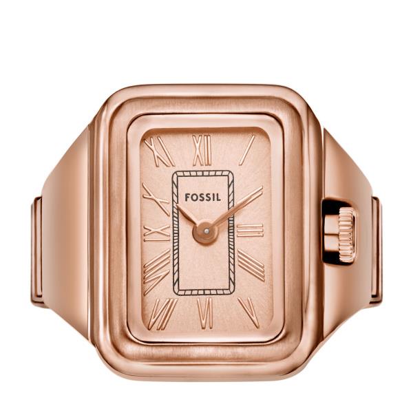 Fossil Raquel Rose Gold Dial Steel Strap Women's Ring Watch ES5345