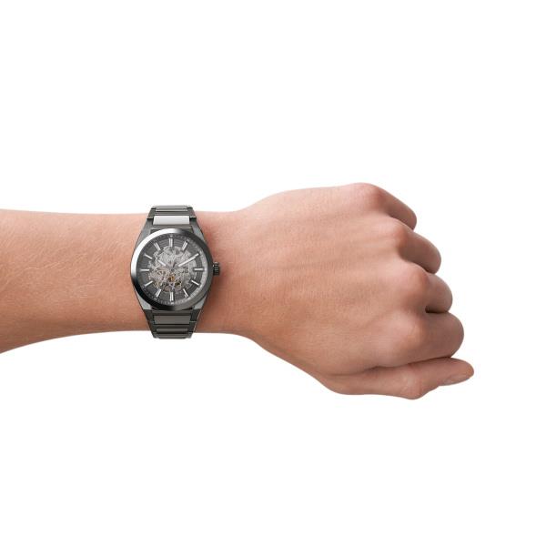 Fossil Everett 42mm Grey Dial Steel Mens Automatic Watch ME3206