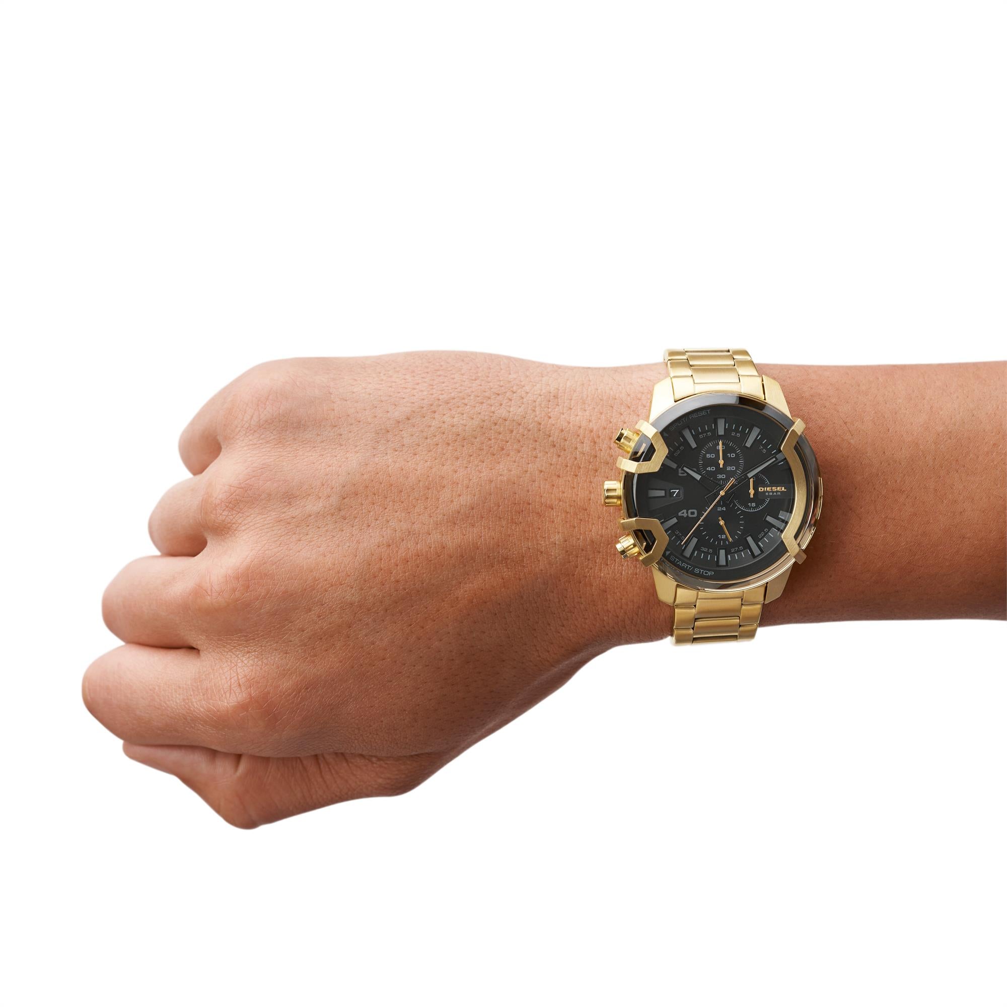 Diesel Griffed 48mm Chronograph Black Dial Steel Mens Quartz Watch DZ4522