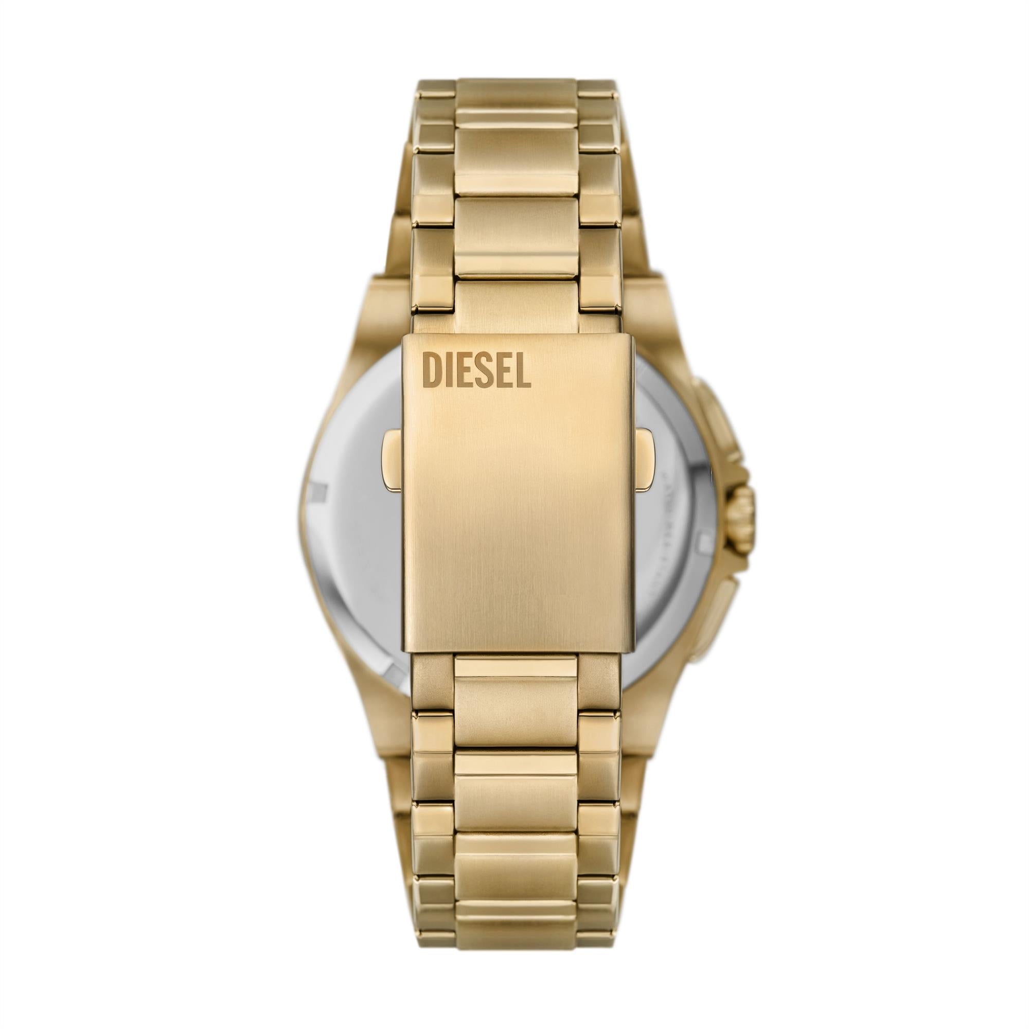 Diesel Framed 44mm Chronograph Gold Dial Steel Mens Quartz Watch DZ4659