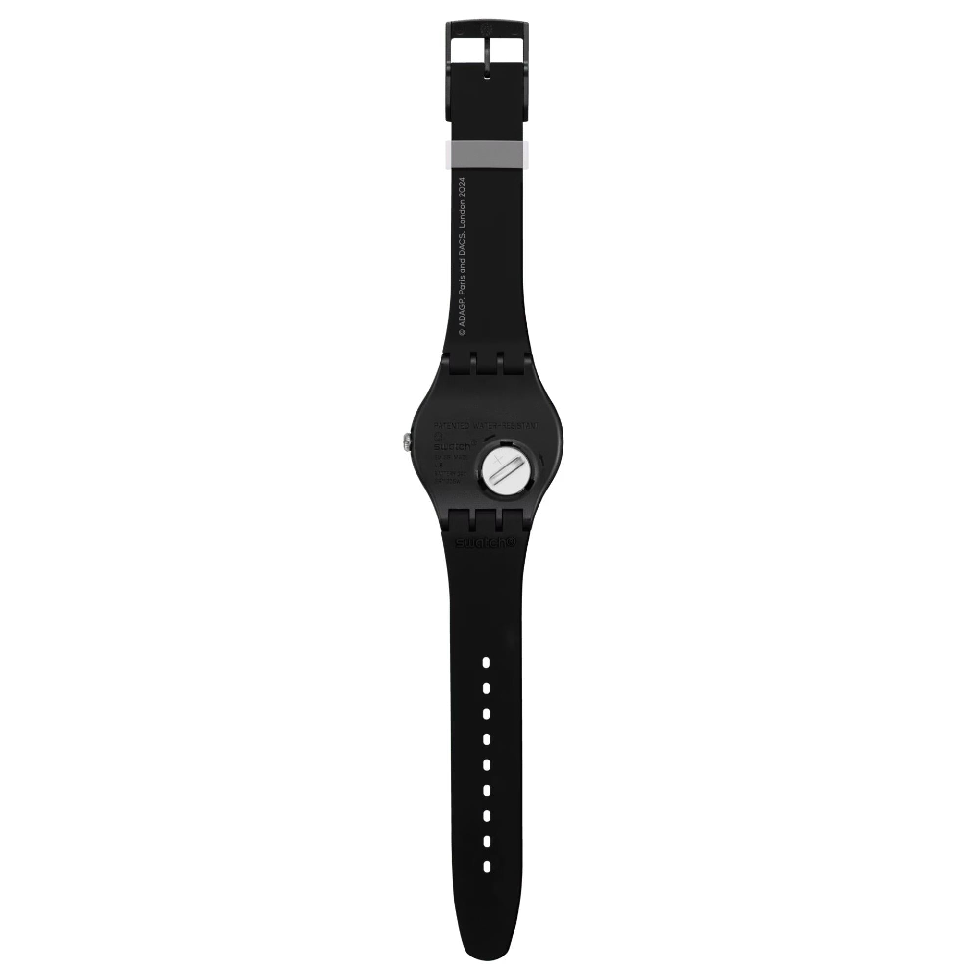 Swatch Leger's Two Women Holding Flowers Silicone Strap Watch SUOZ363C