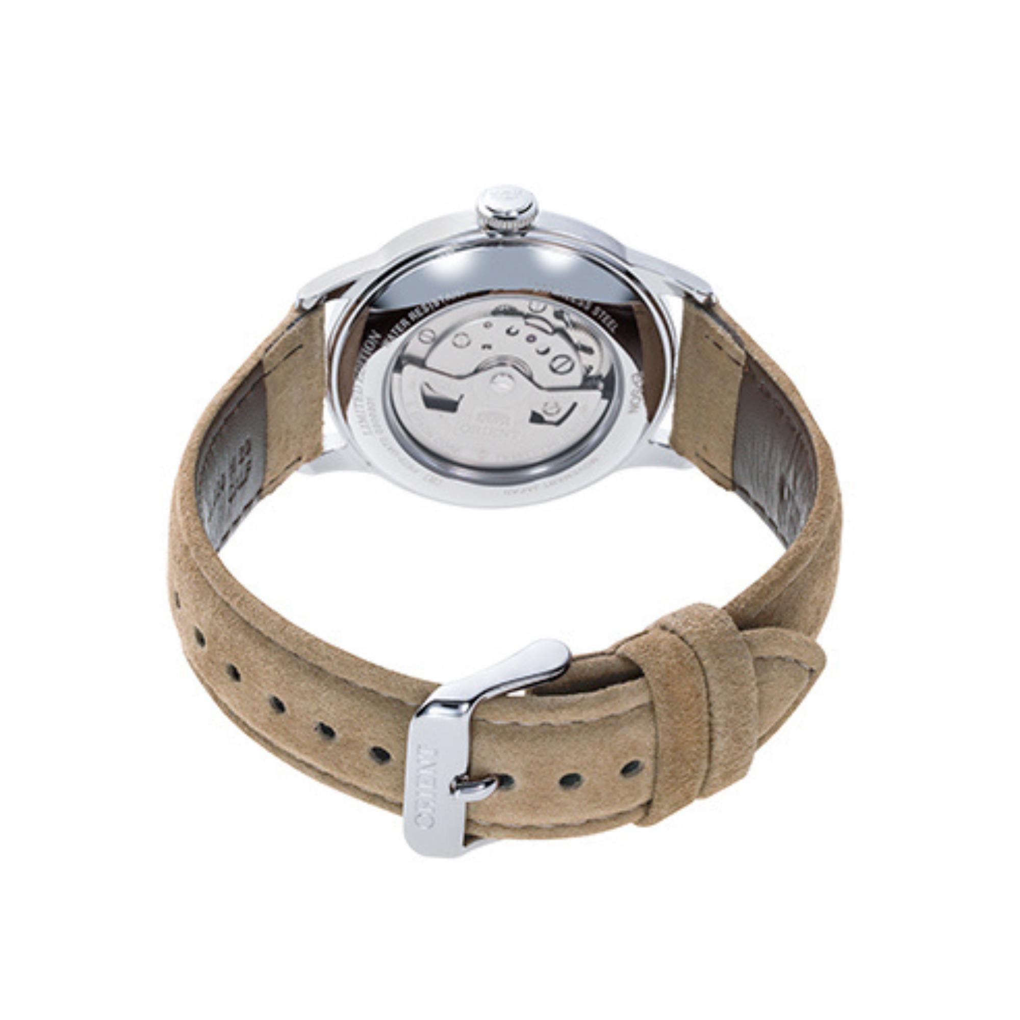 Orient Bambino 38mm Ex-Display Version 7 Graues Zifferblatt Leder Herren Automatik Uhr RA-AC0M07N10B