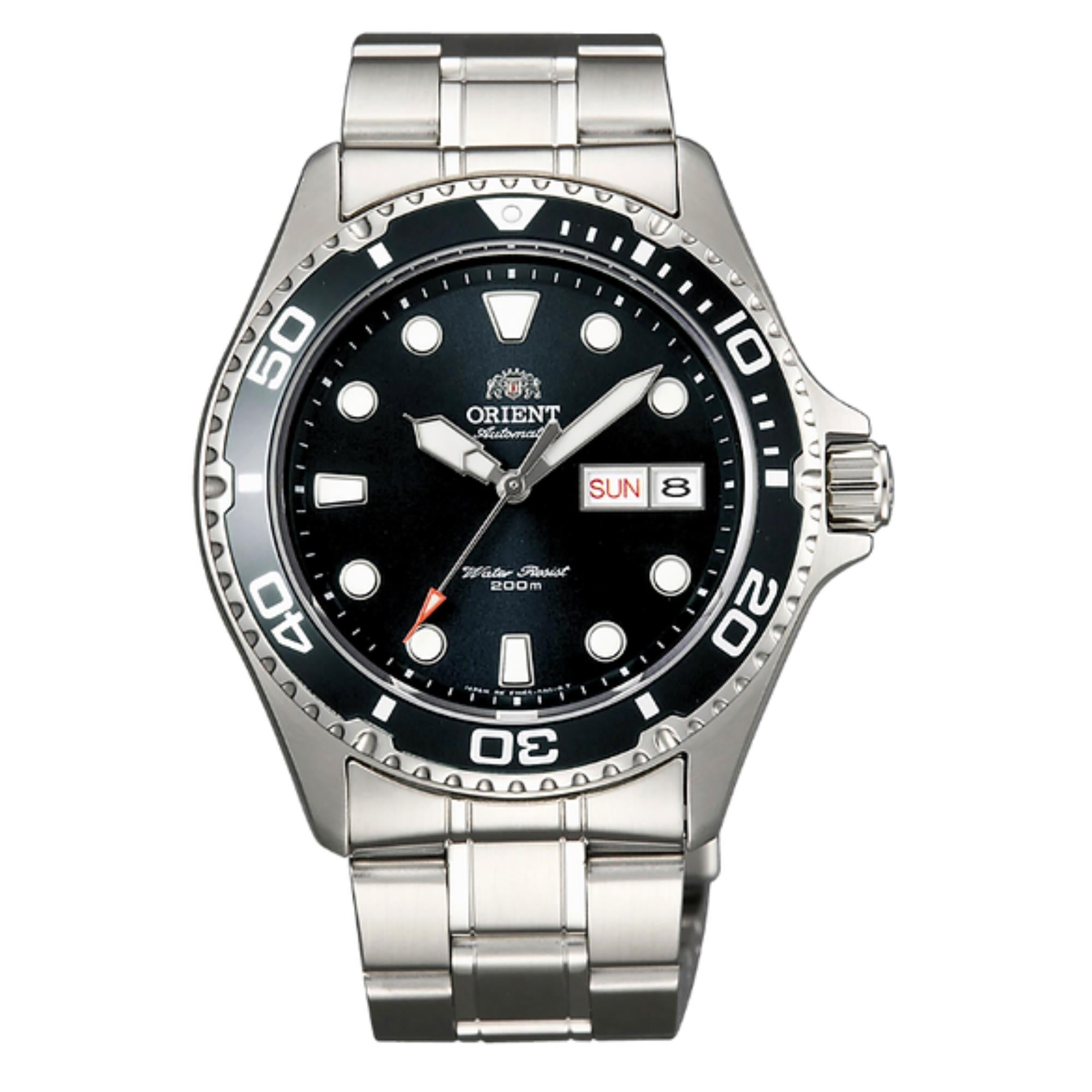 Orient Ray II 42mm Ex-Display Black Dial Steel Mens Automatic Watch FAA02004B9