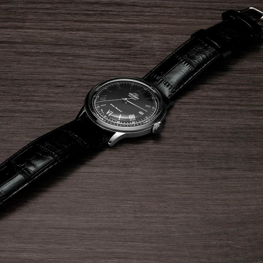 Orient Bambino 40.5mm Black Dial Leather Mens Automatic Watch FAC0000AB0