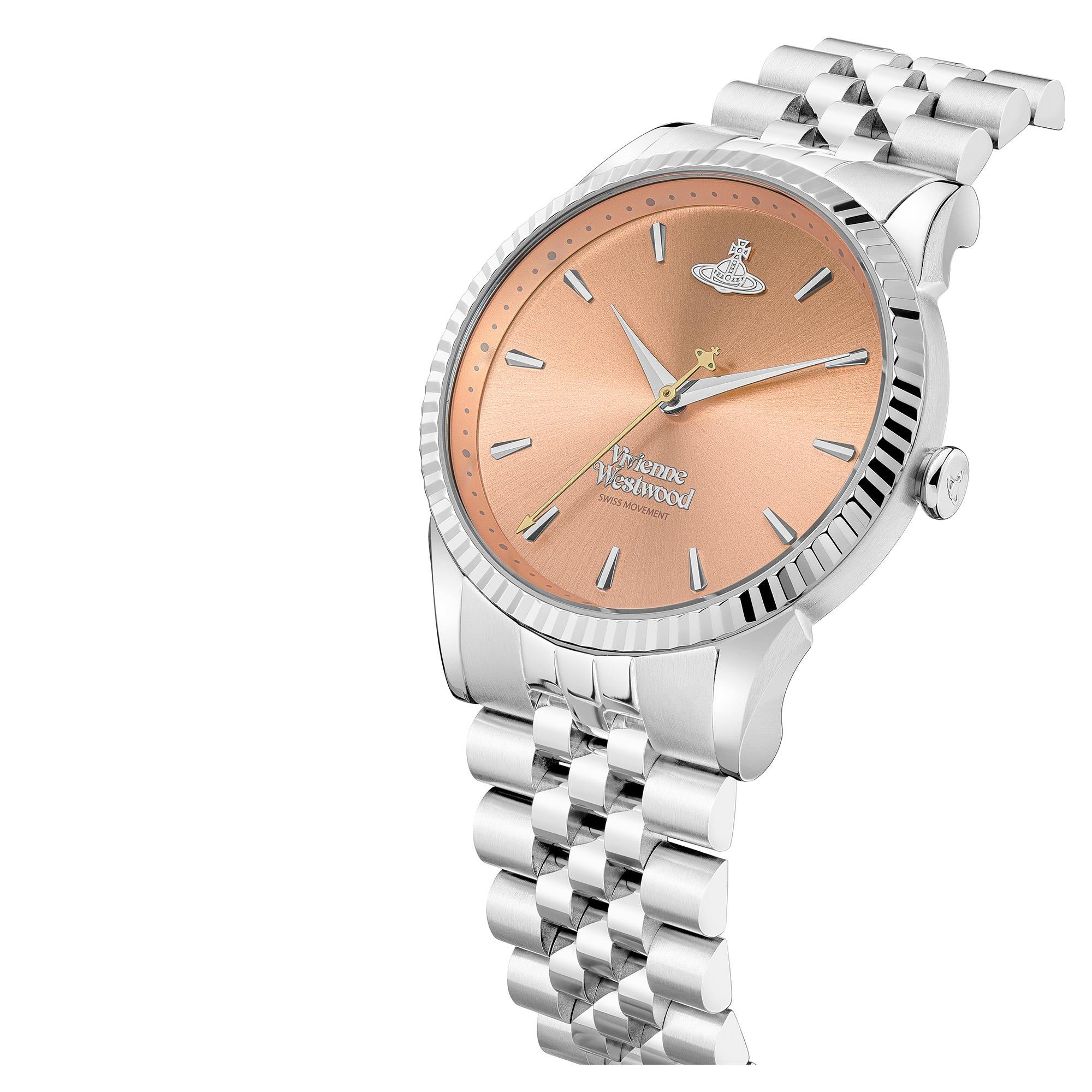 Montre femme Vivienne Westwood Seymour quartz cadran pêche bracelet acier VV240PHSL