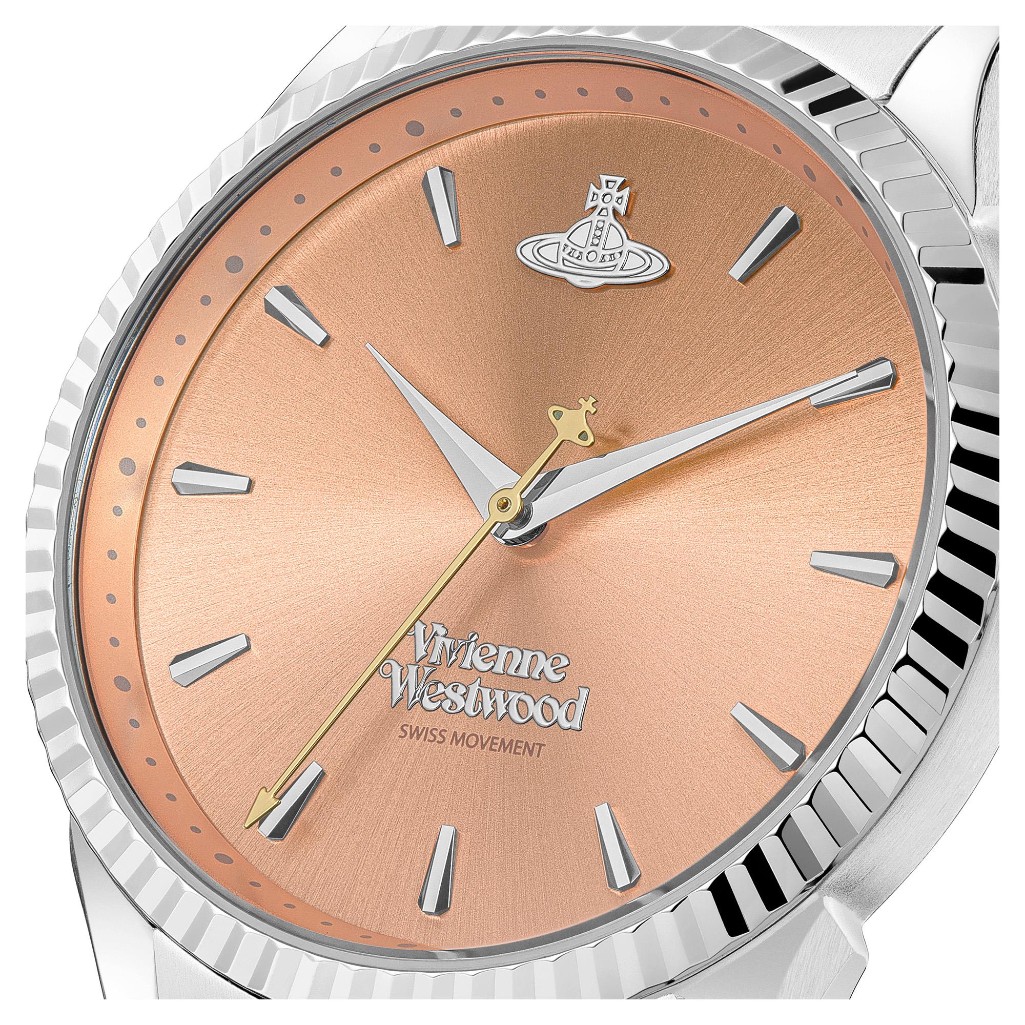 Montre femme Vivienne Westwood Seymour quartz cadran pêche bracelet acier VV240PHSL