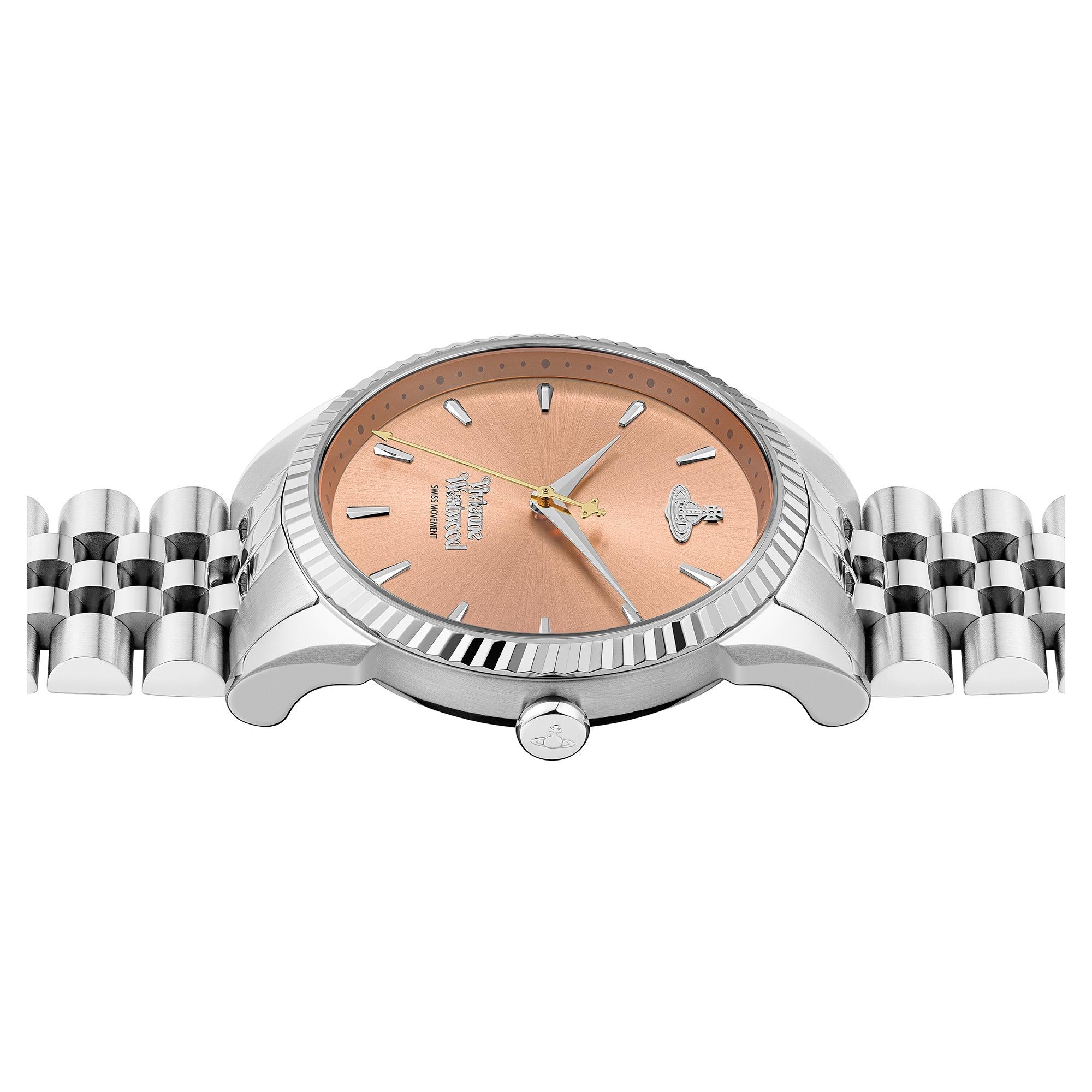 Montre femme Vivienne Westwood Seymour quartz cadran pêche bracelet acier VV240PHSL