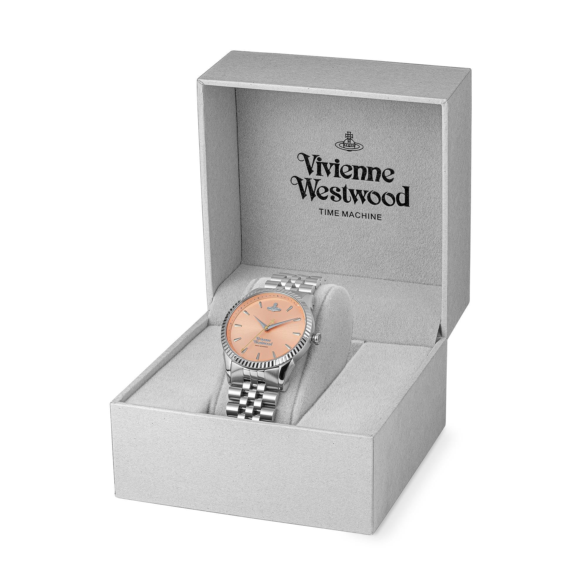 Montre femme Vivienne Westwood Seymour quartz cadran pêche bracelet acier VV240PHSL