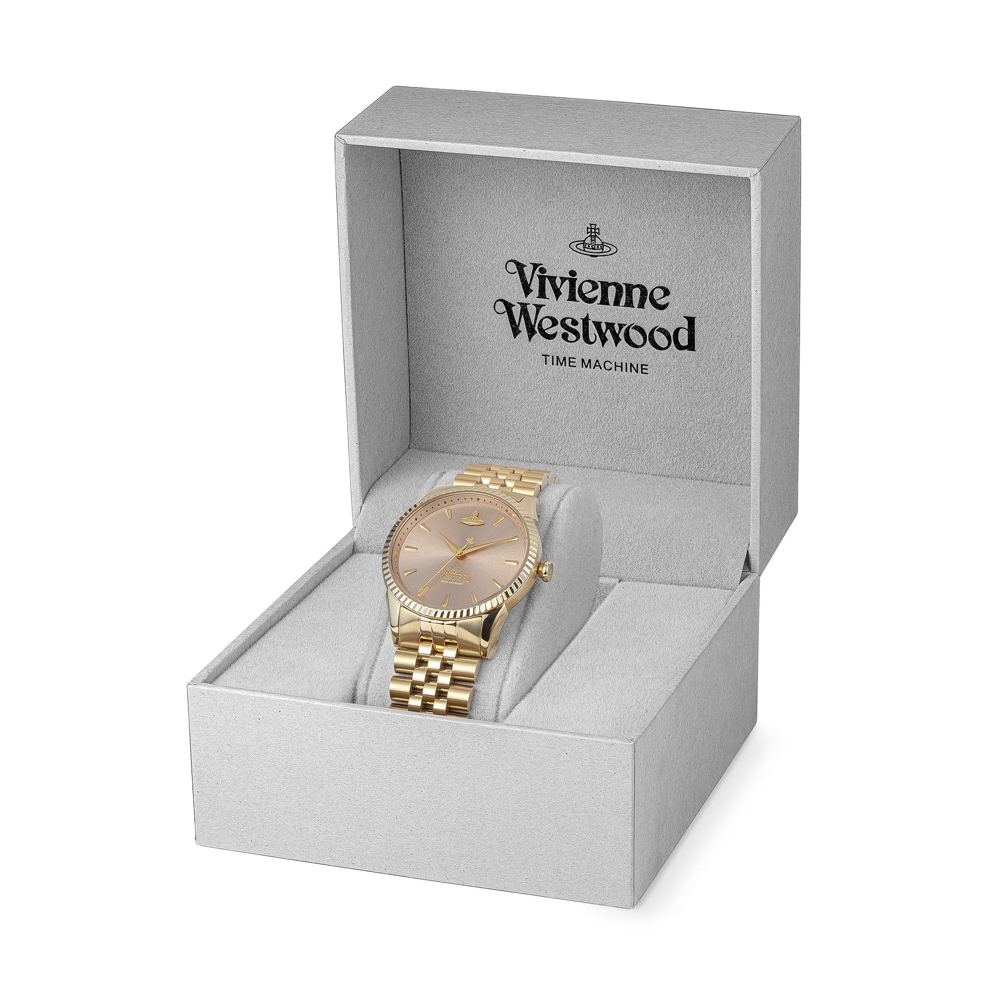 Vivienne Westwood Seymour Quarz Rosa Zifferblatt Stahlarmband Damen Uhr VV240PKGD