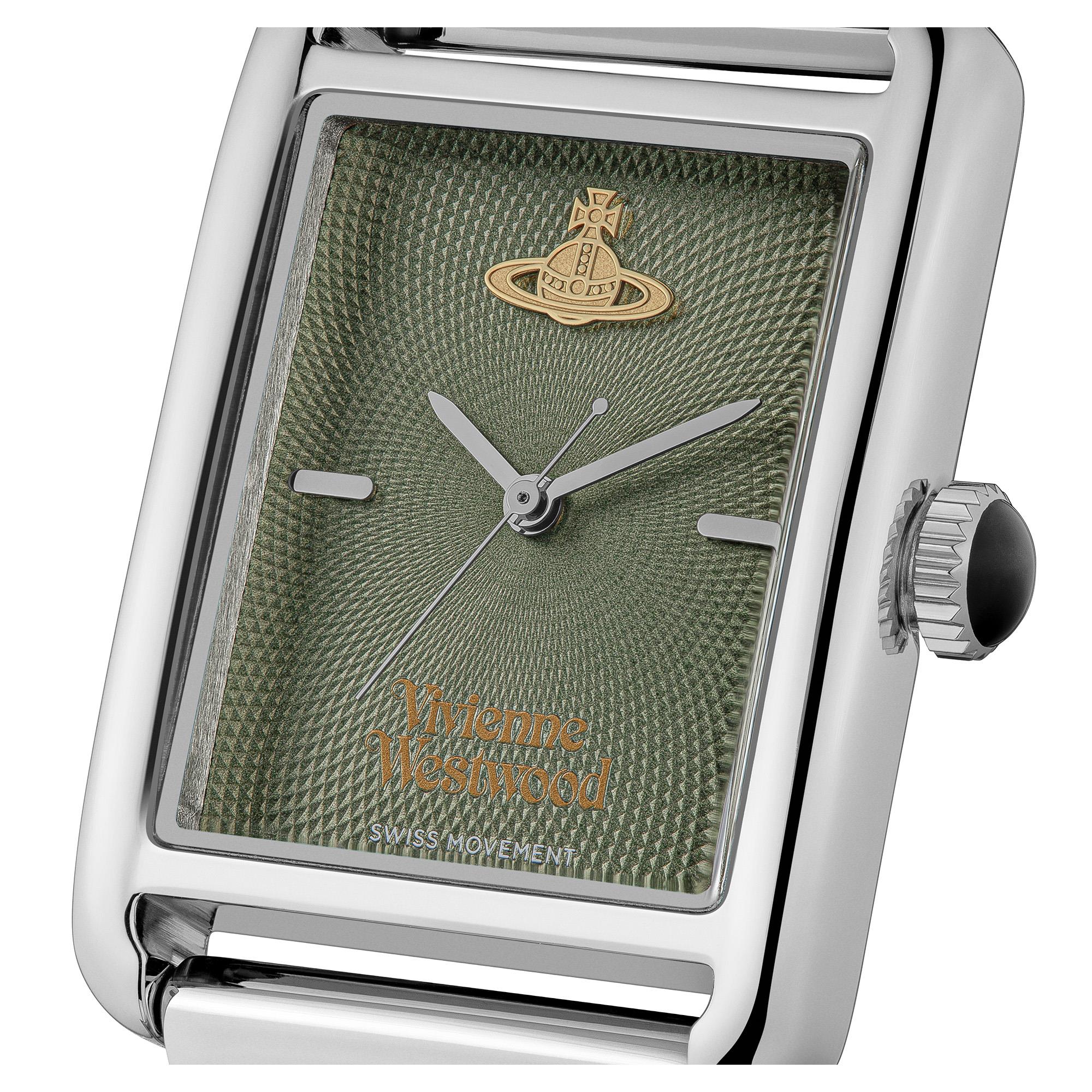 Vivienne Westwood Shacklewell Quarz Grünes Zifferblatt Edelstahlarmband Damen Uhr VV297GRSL