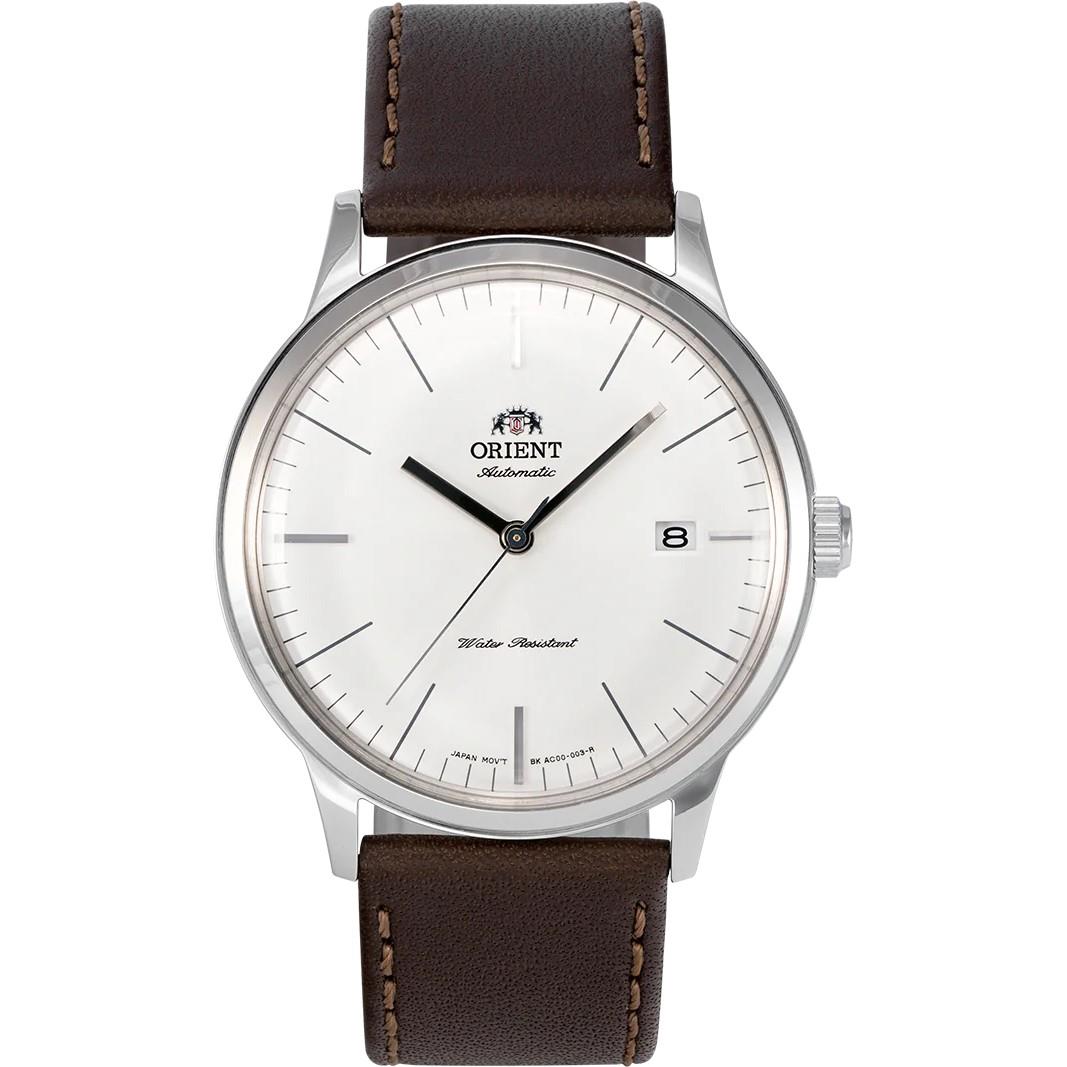 Orient Bambino 41mm Weißes Zifferblatt Leder Herren Automatik Uhr TAC0000EW0