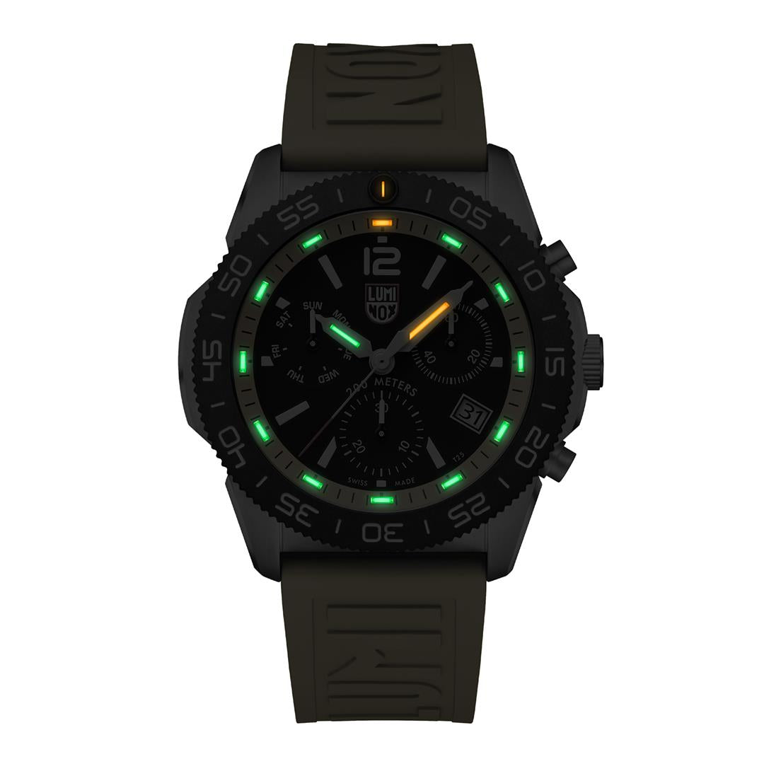 Luminox Pacific Diver 44mm Chronograph Black Dial Rubber Mens Quartz Watch XS.3145