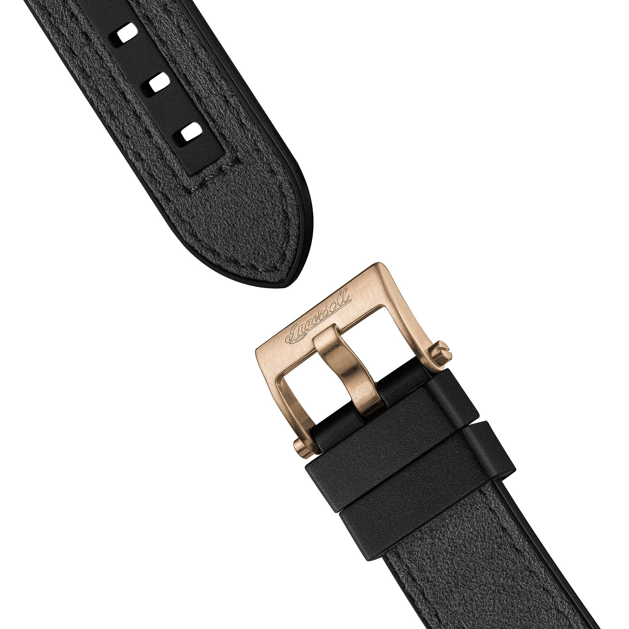 Ingersoll 1892 Der Springfield Automatik Herren Uhr mit Schwarzem Zifferblatt und Schwarzem PU-Armband - I15202