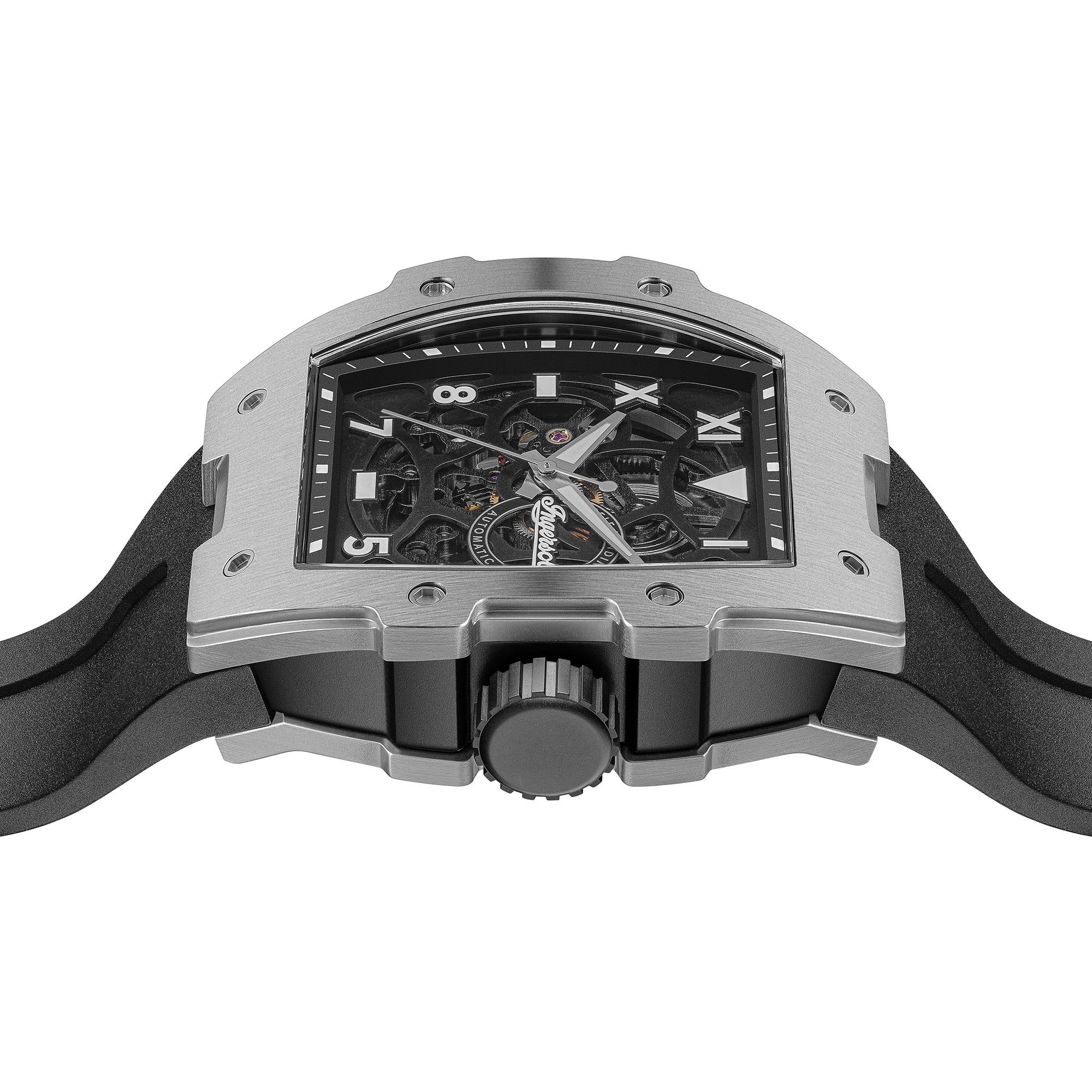 Ingersoll 1892 The Play Automatic Men's Watch with Black Skeleton Dial and Black PU Strap - I15301