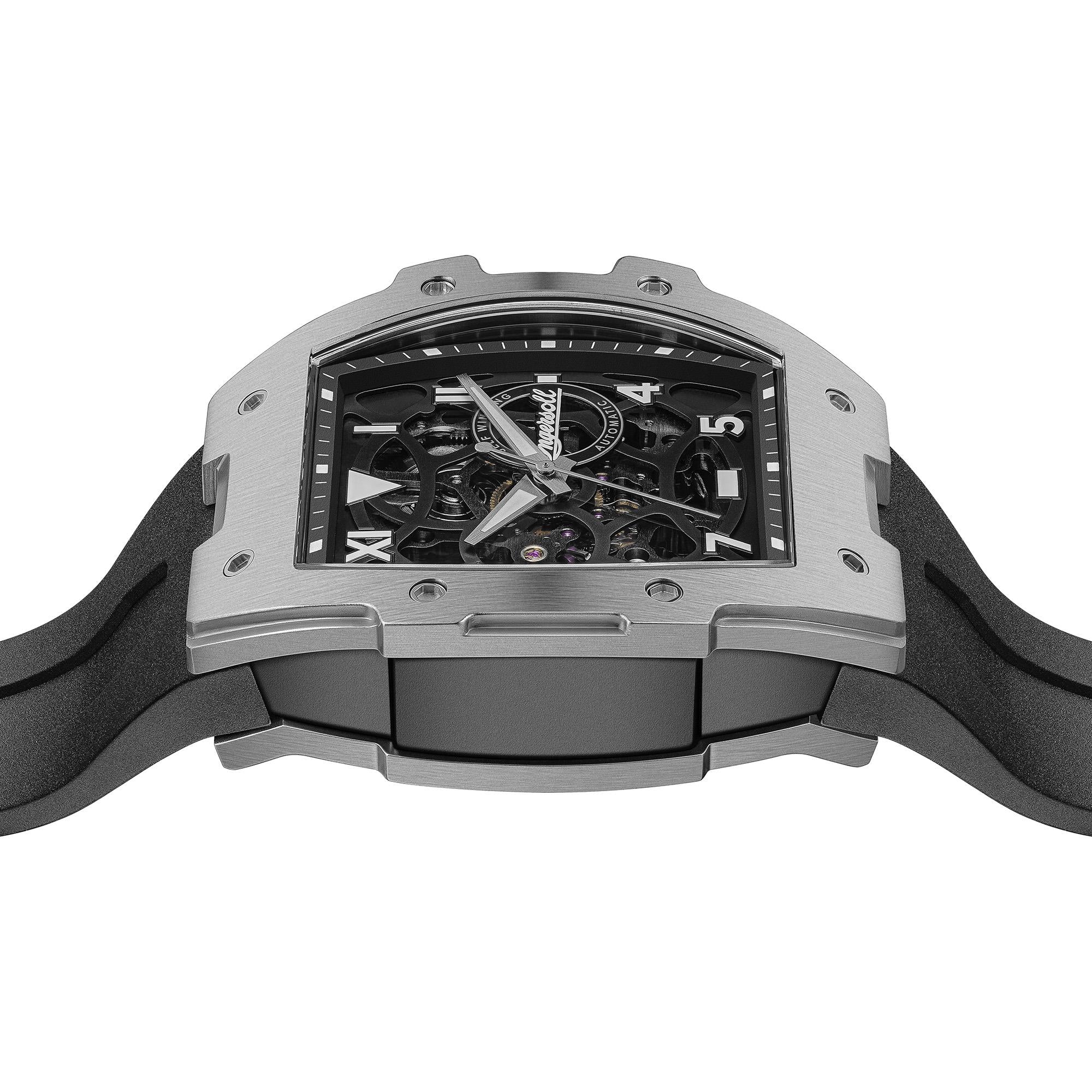 Ingersoll 1892 The Play Automatic Men's Watch with Black Skeleton Dial and Black PU Strap - I15301