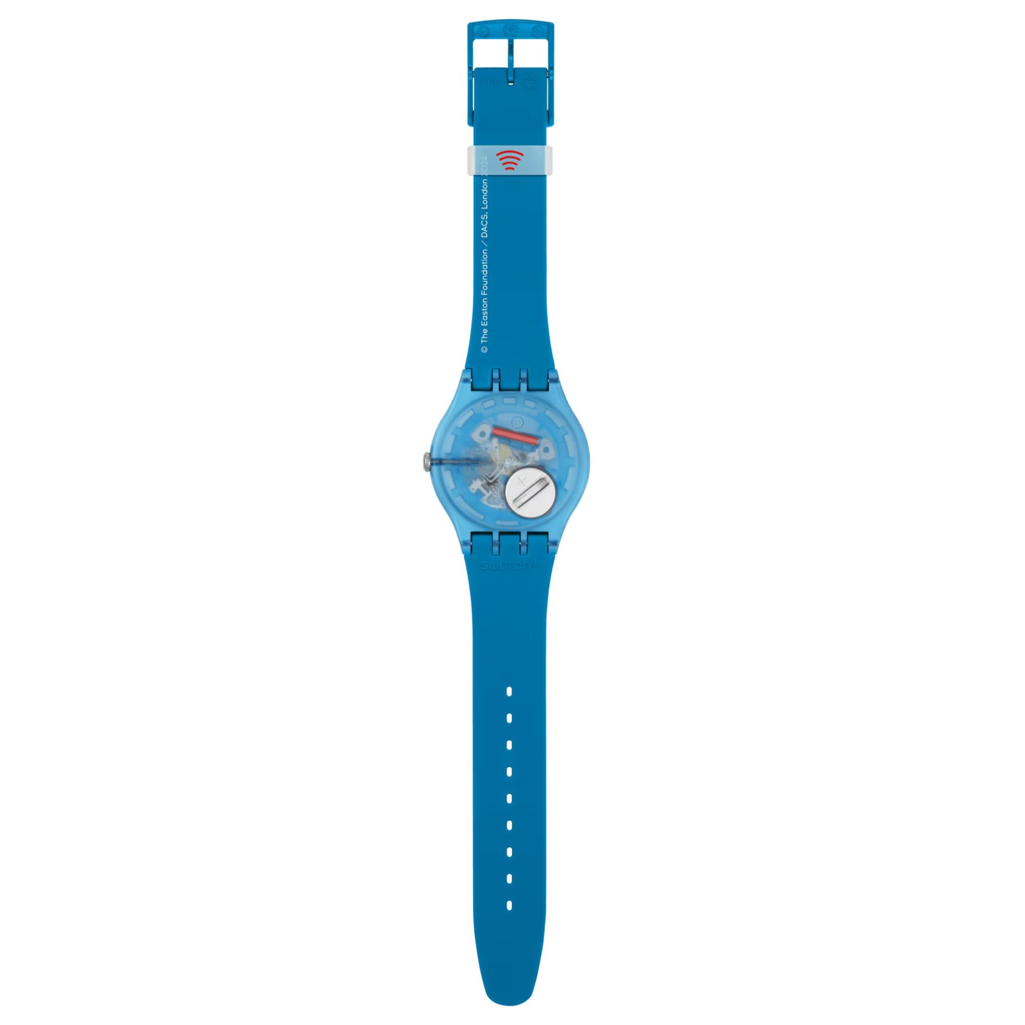 Swatch "Bourgeois's Spirals Pay!" Art Journey Collection - Blue Dial Silicone Strap Watch SVIZ105C-5300