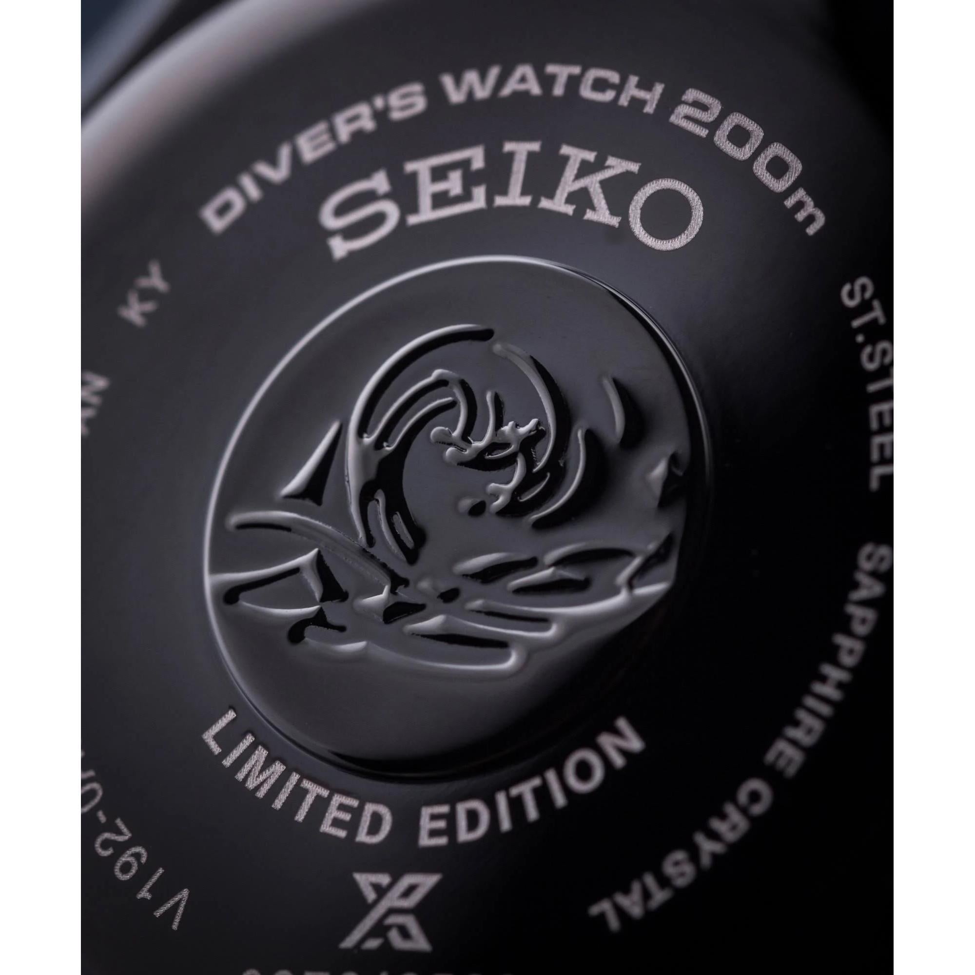 Seiko Limited Edition Diver’s Prospex Schwarze Serie ‘Sumo’ Solar Schwarzes Zifferblatt Silikonarmband Herren Uhr SSC761J1