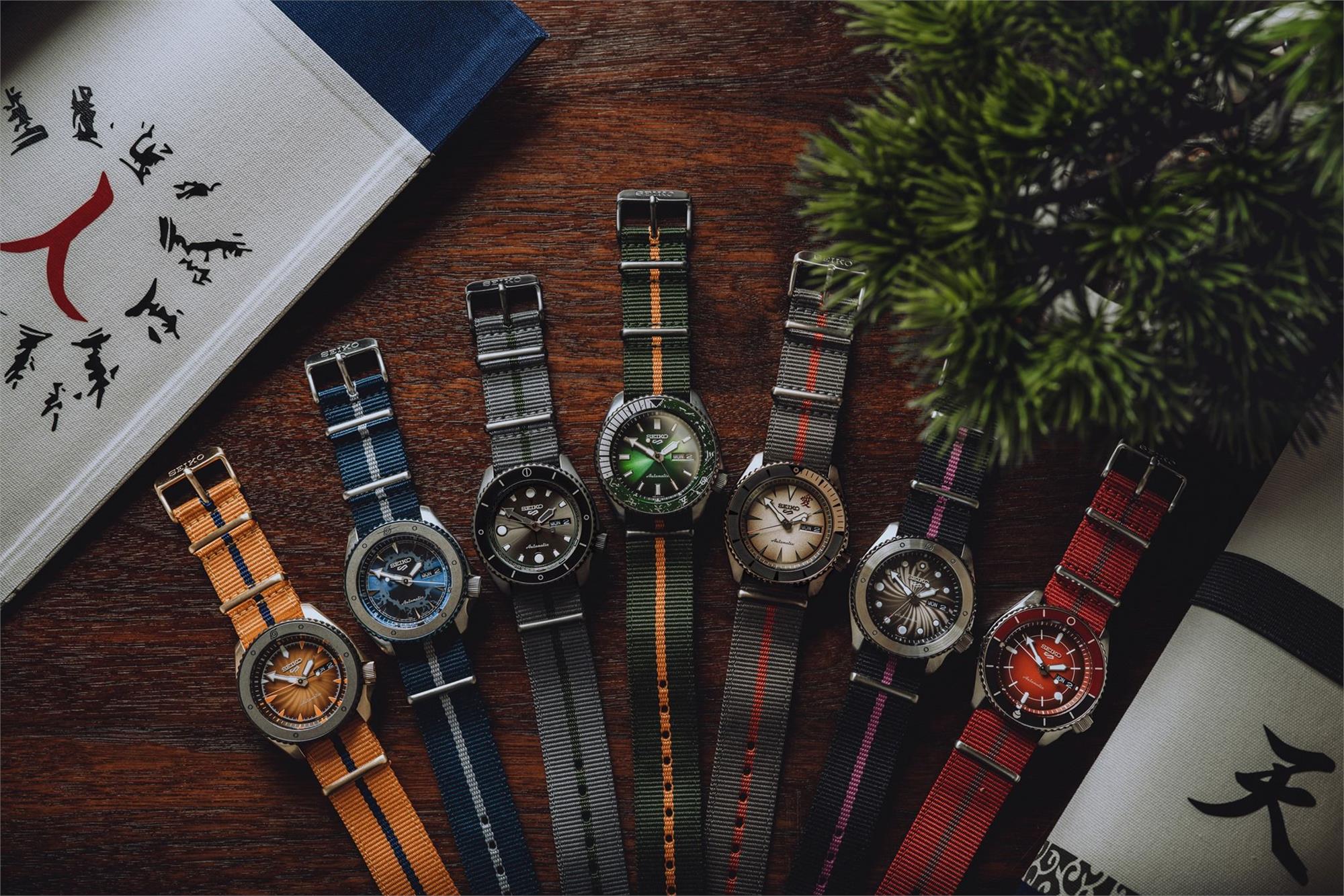 Seiko 5 Sports Naruto & Boruto Limited Edition Automatik Grünes Zifferblatt Herren Uhr SRPF73K1