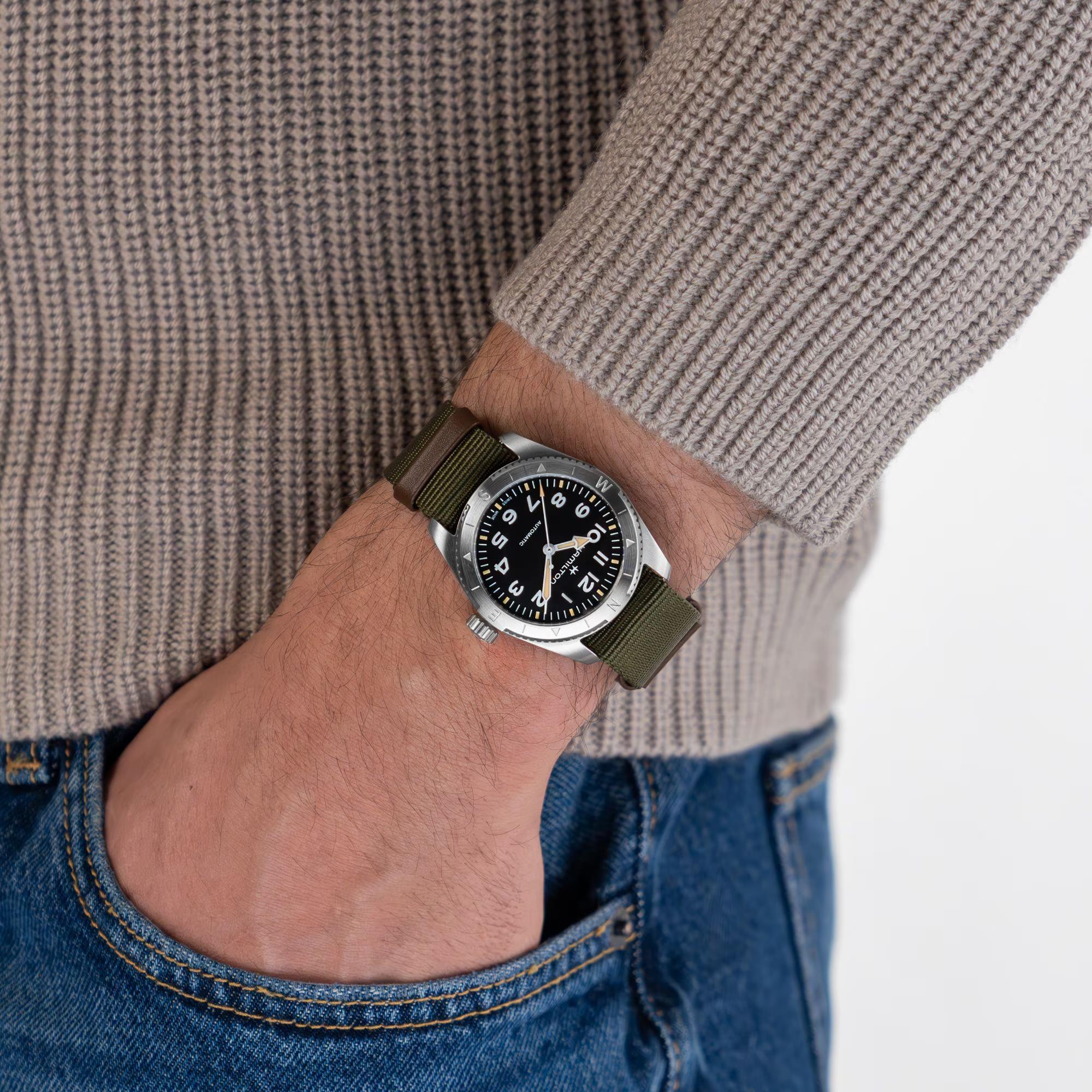 Hamilton Khaki Field Expedition H70315931 41mm automatic watch on wrist