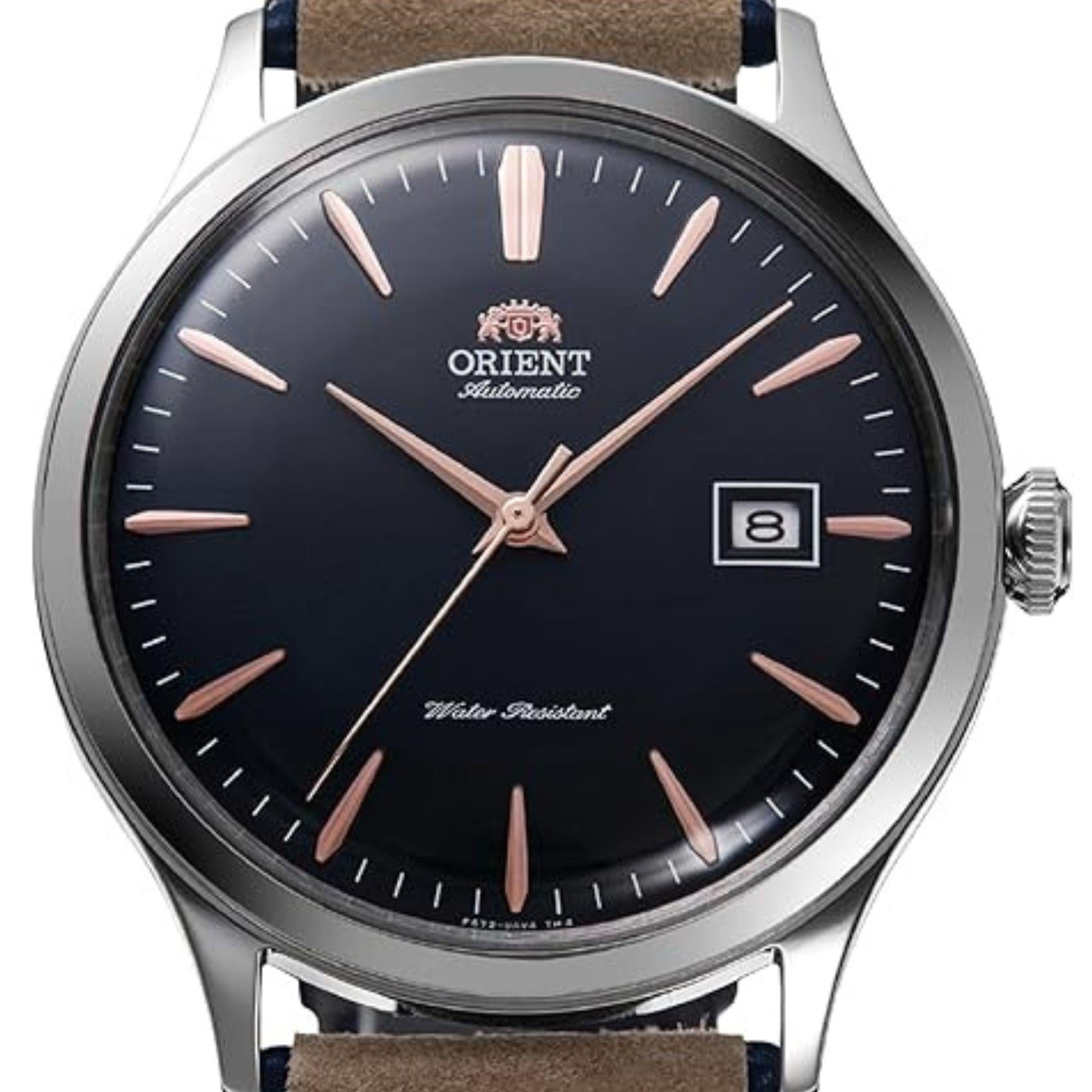 Orient Bambino 41mm Blue Dial Leather Mens Automatic Watch RA-AC0P02L10B