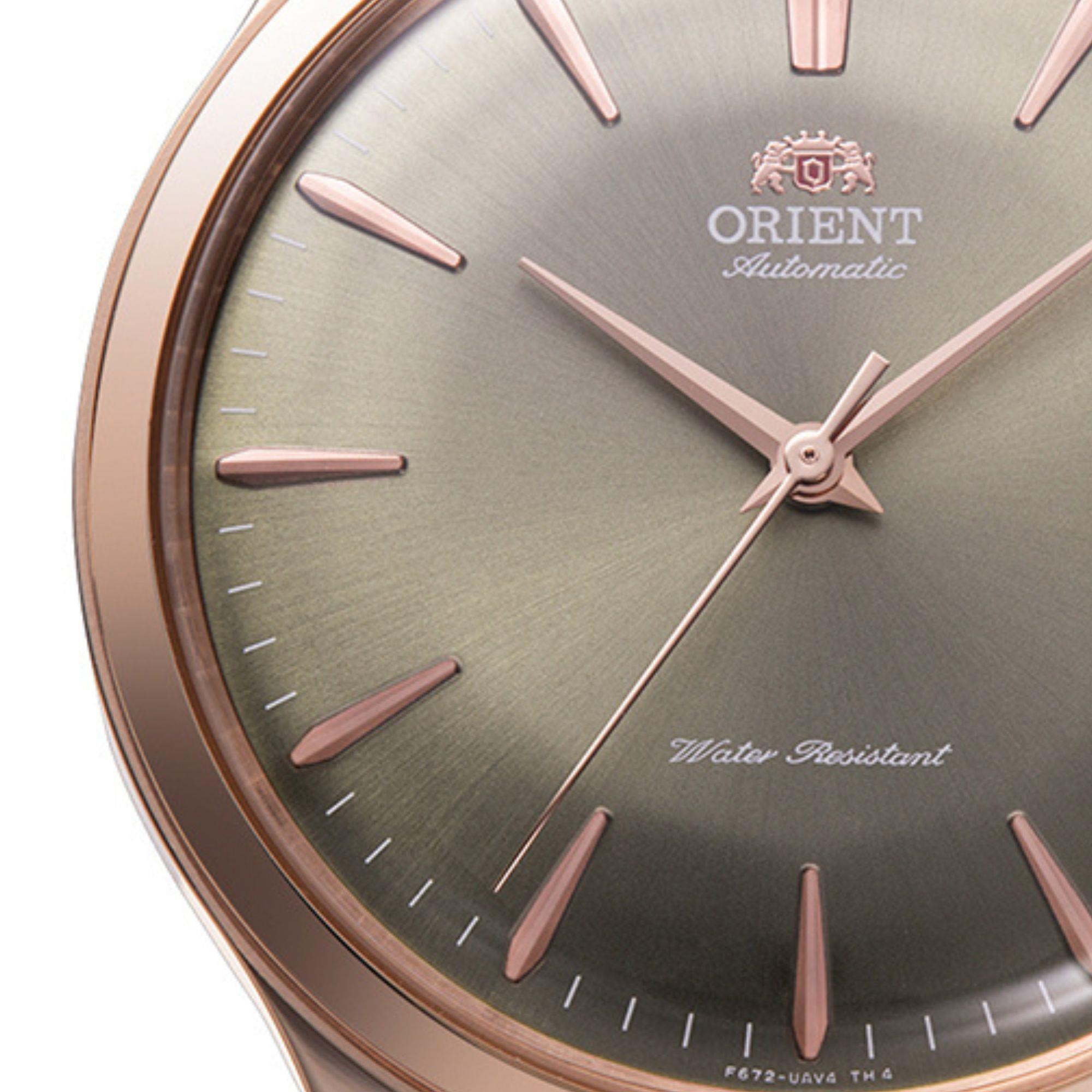 Orient Bambino 42mm Bronze Dial Leather Mens Automatic Watch RA-AC0P04Y10B