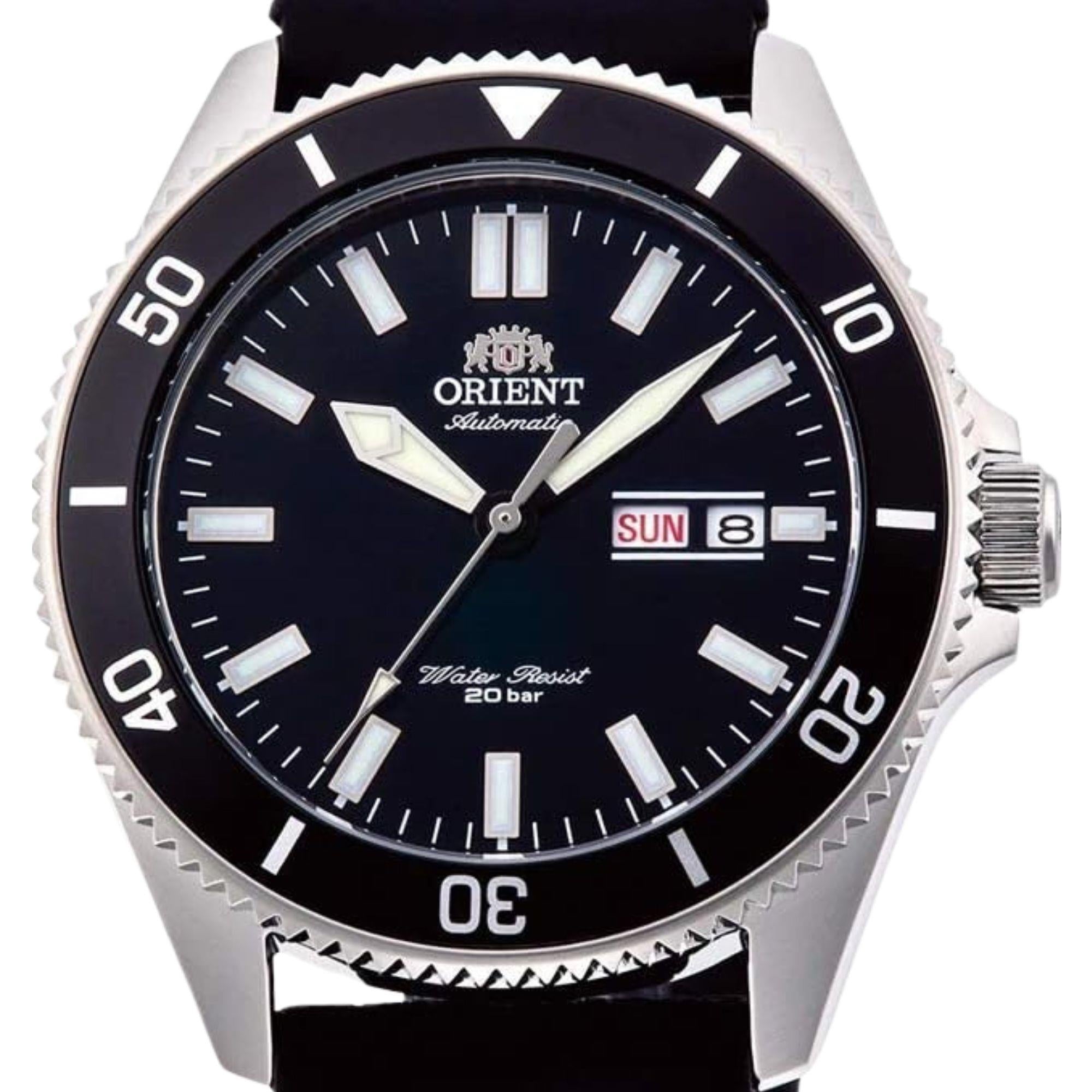 Orient Mako III 44mm Black Dial Rubber Mens Automatic Watch RA-AA0010B39B