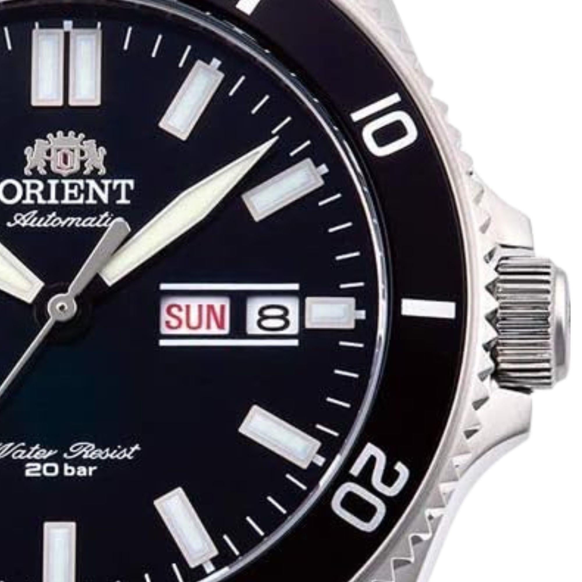 Orient Mako III 44mm Black Dial Rubber Mens Automatic Watch RA-AA0010B39B