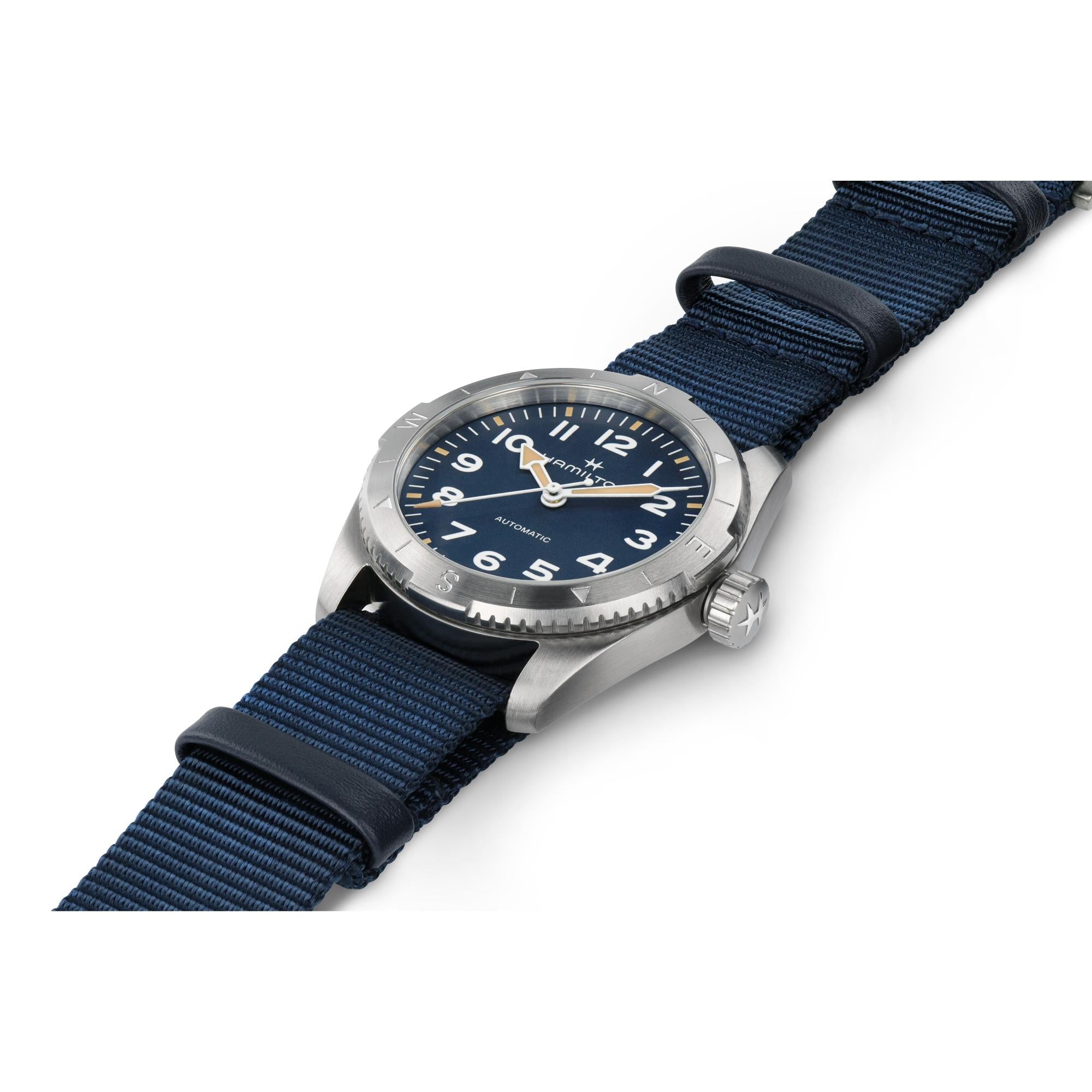 Hamilton Khaki Field 37mm Expedition Blue Dial NATO Automatic Watch H70225940