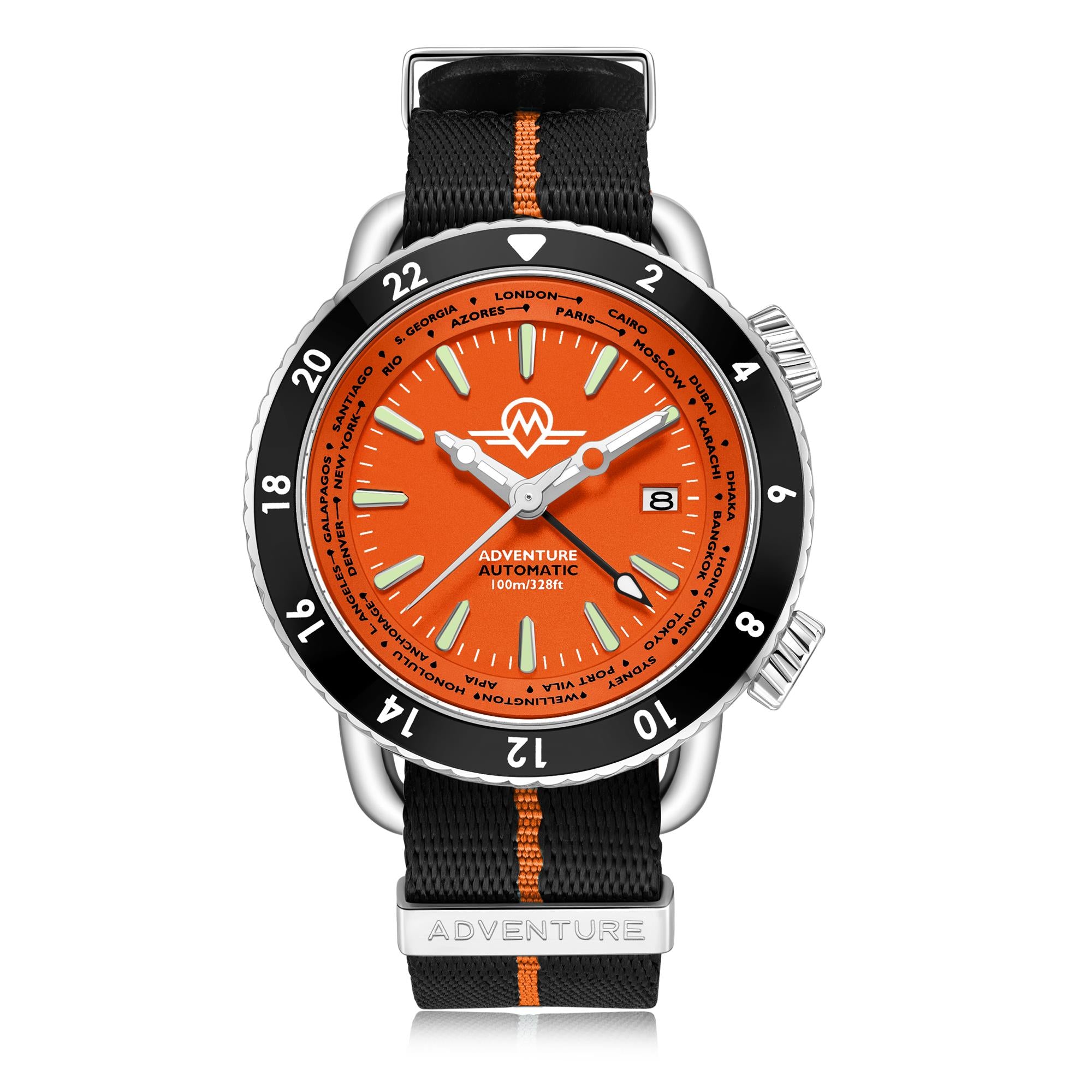 Monro Adventure Sunset Orange Dial Automatic Men's Watch MA-3
