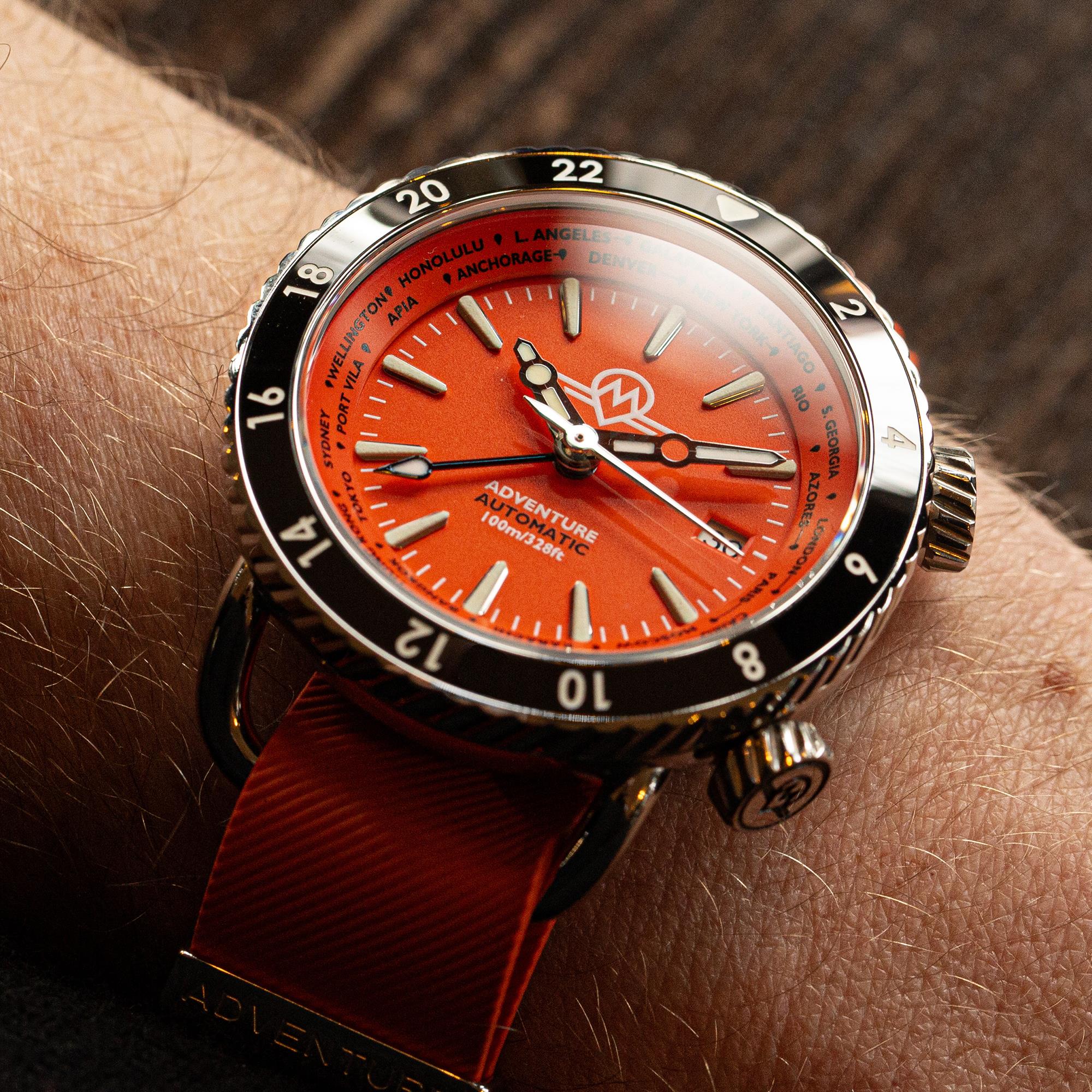 Monro Adventure Sunset Orange Dial Automatic Men's Watch MA-3