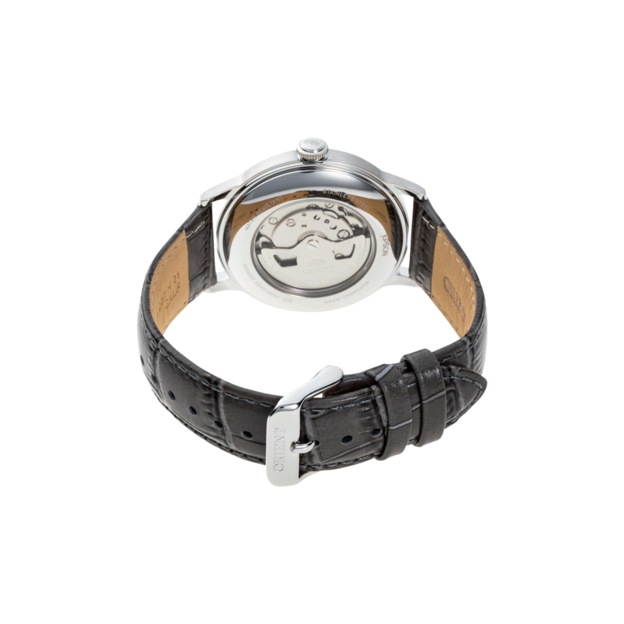 Orient Bambino 40.5mm Ex-Display Grey Dial Leather Mens Automatic Watch RA-AK0704N10B-EX