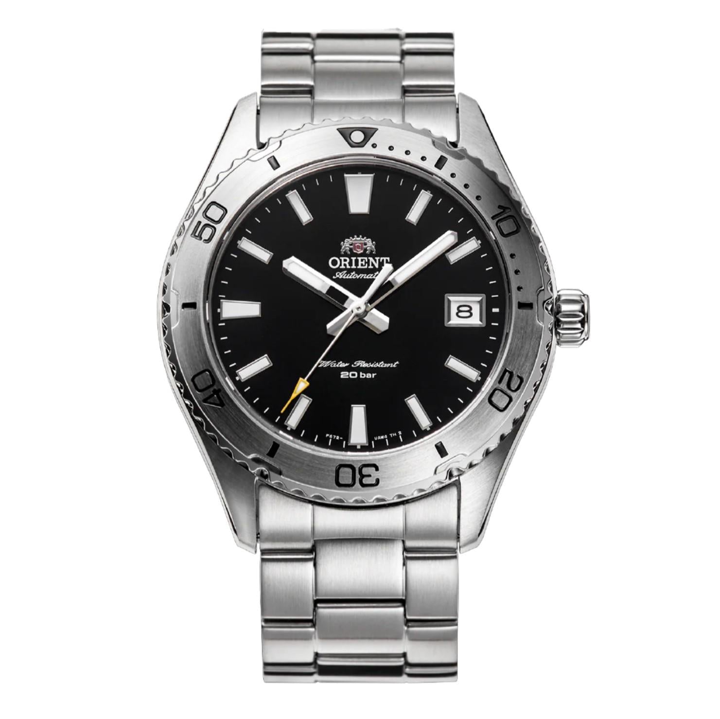 Orient Mako 40mm Ex-Display Black Dial Steel Mens Automatic Watch RA-AC0Q01B10B-EX