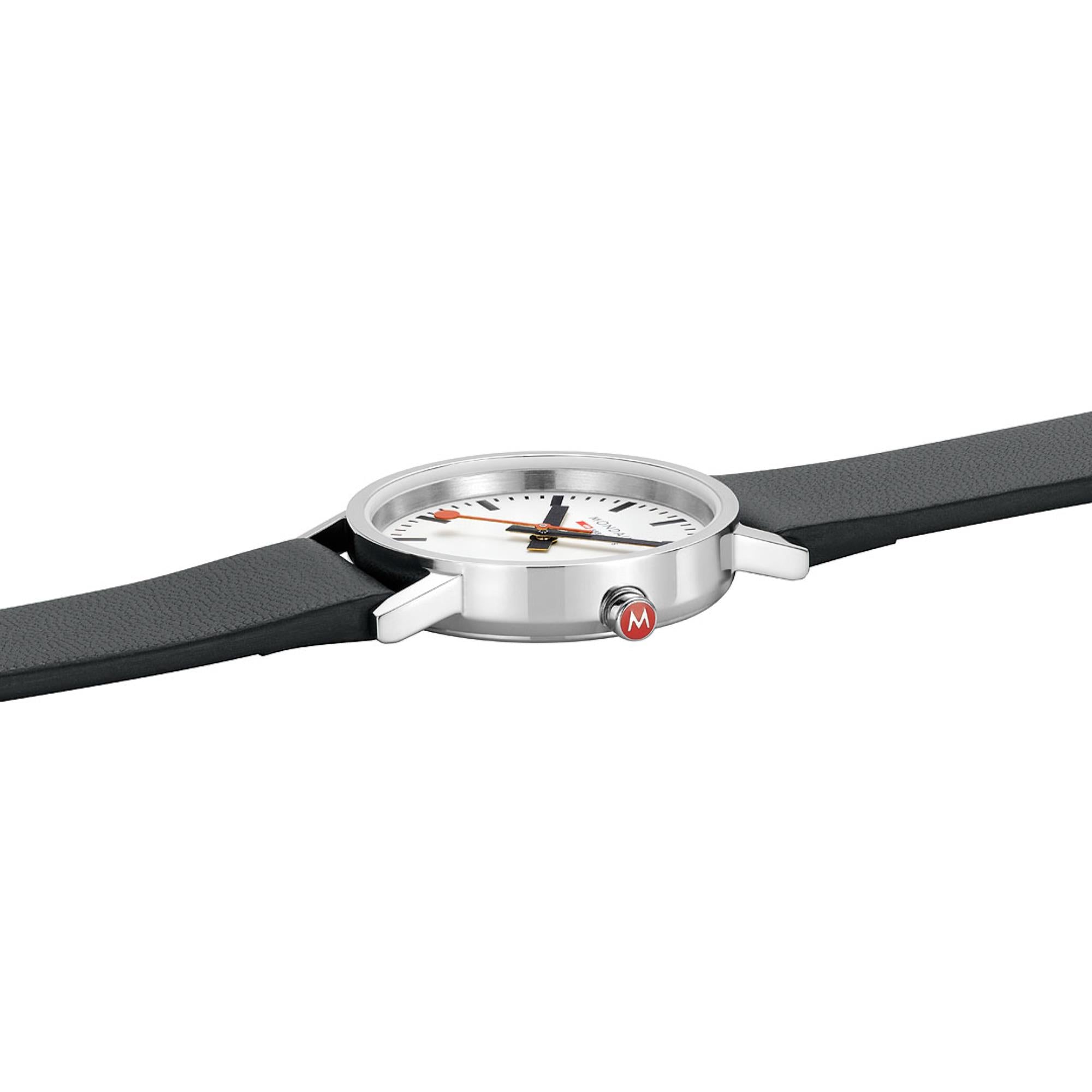 Mondaine Classic 30mm Weißes Zifferblatt Leder Damen Quarz Uhr A658.30323.11SBBV